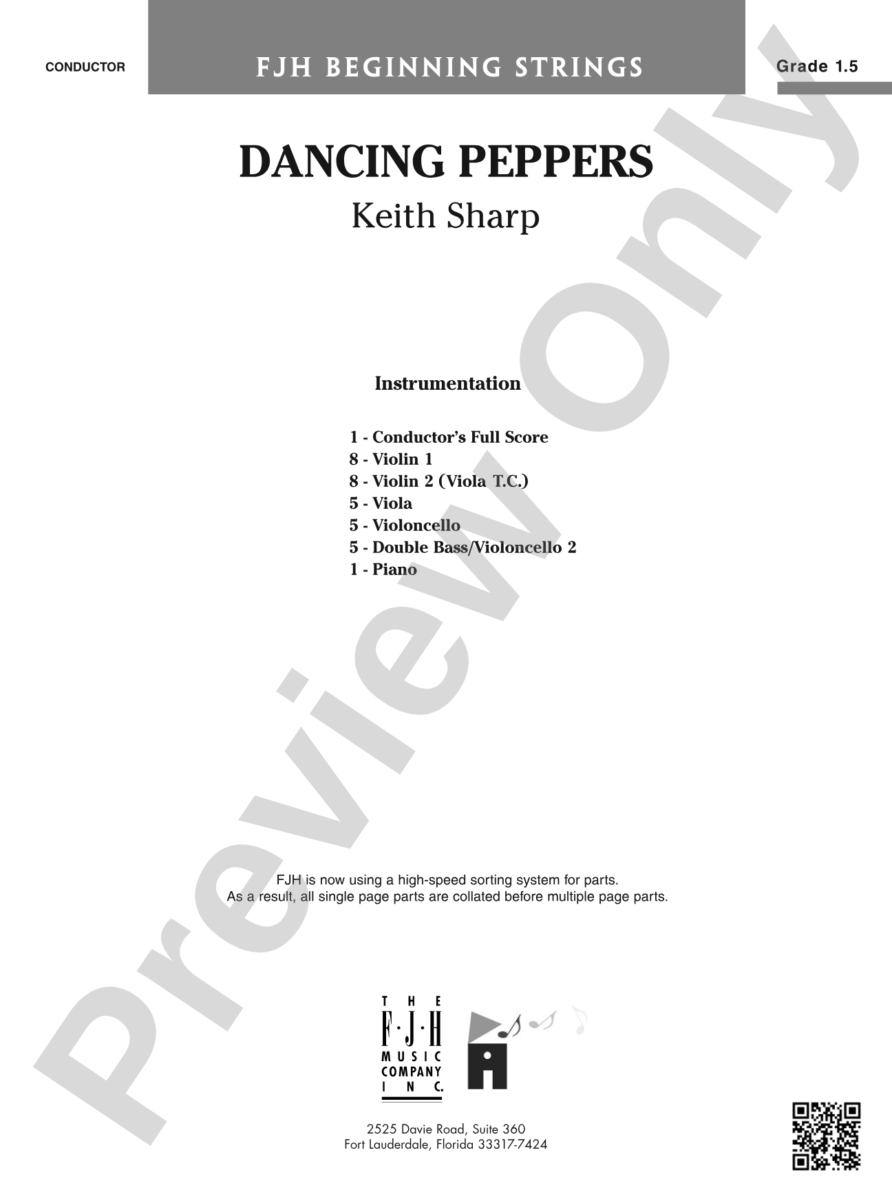 Dancing Peppers: String Orchestra Conductor Score & Parts