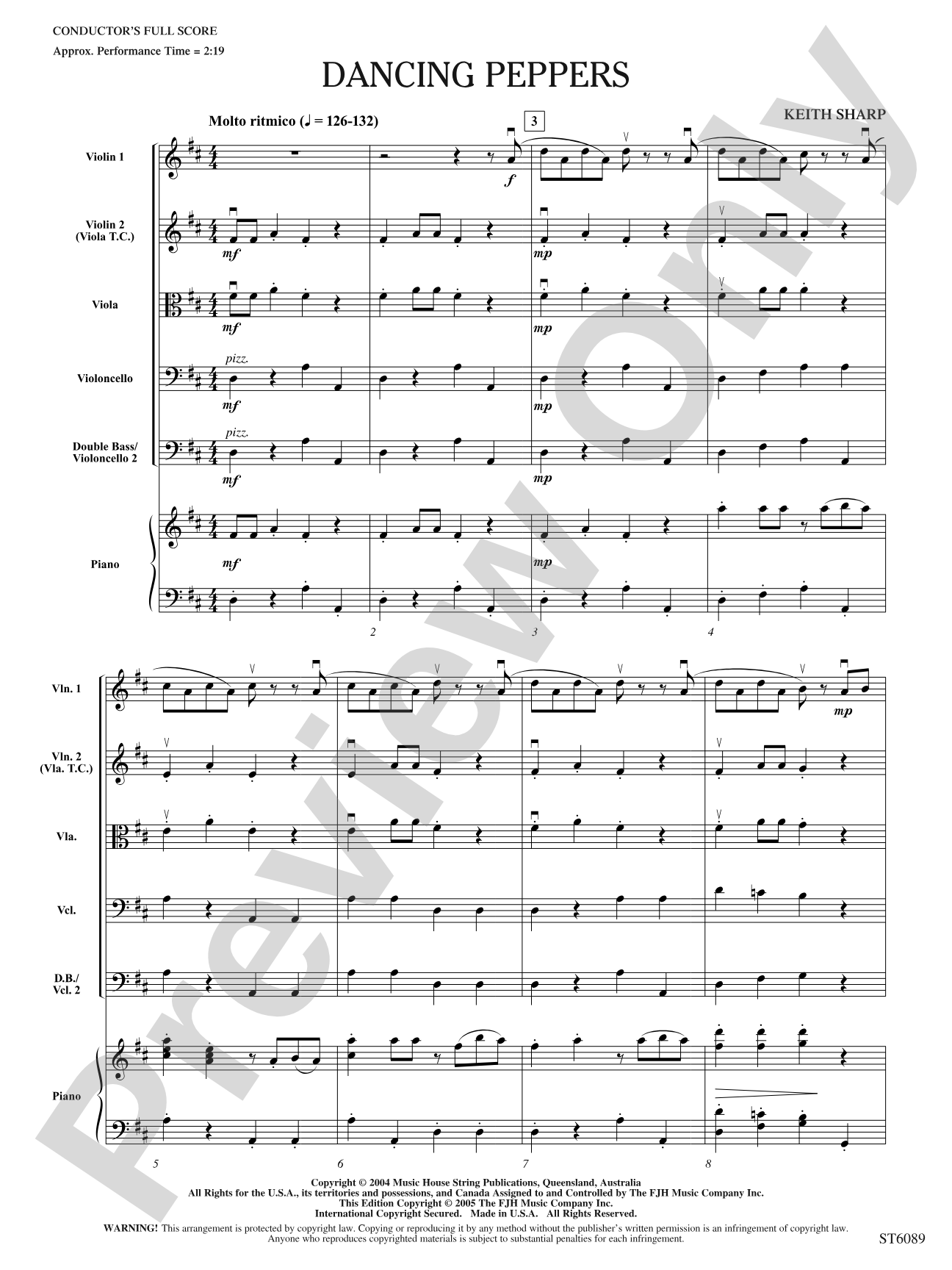 Dancing Peppers: String Orchestra Conductor Score & Parts