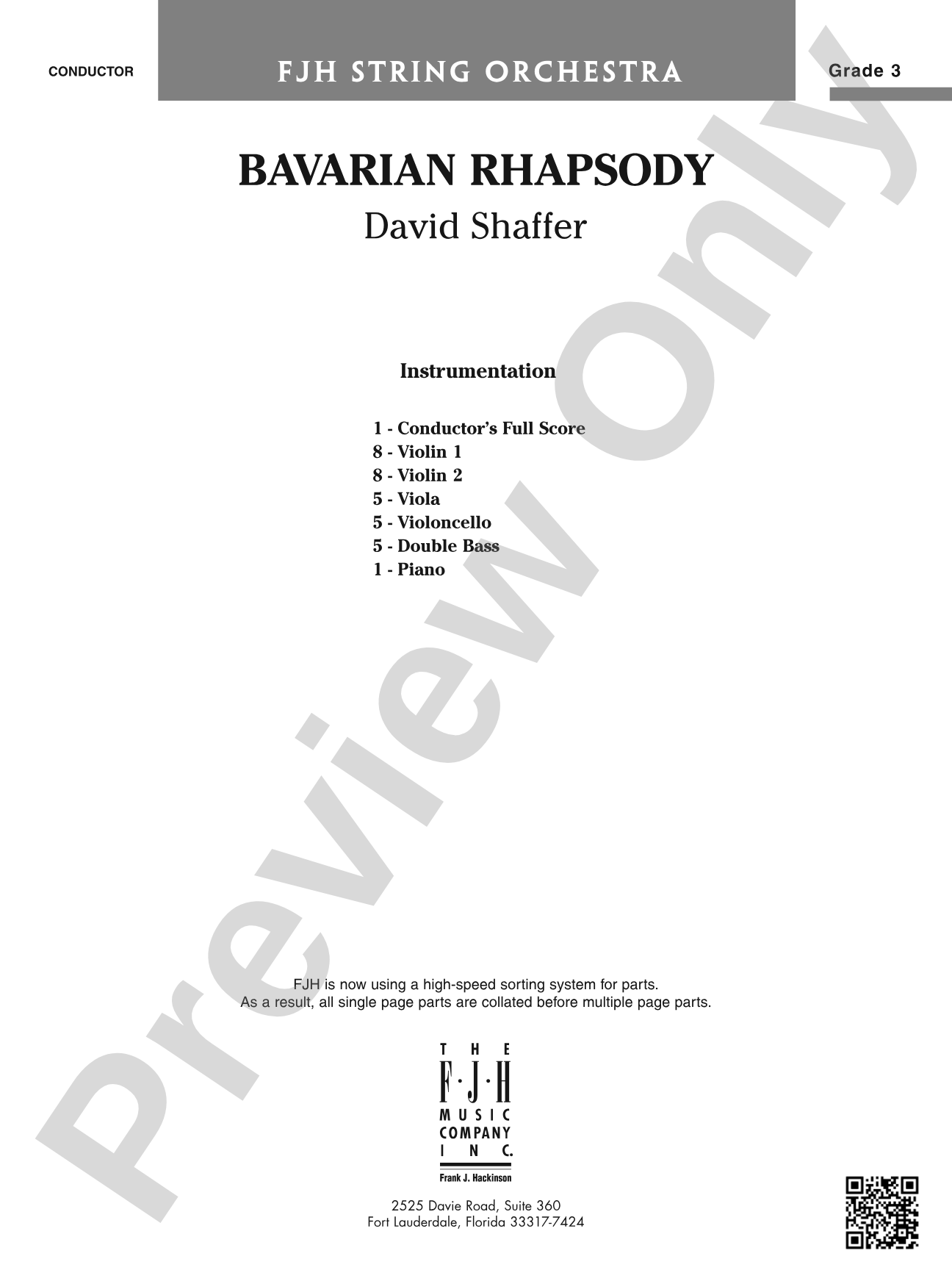 Bavarian Rhapsody: String Orchestra Conductor Score & Parts
