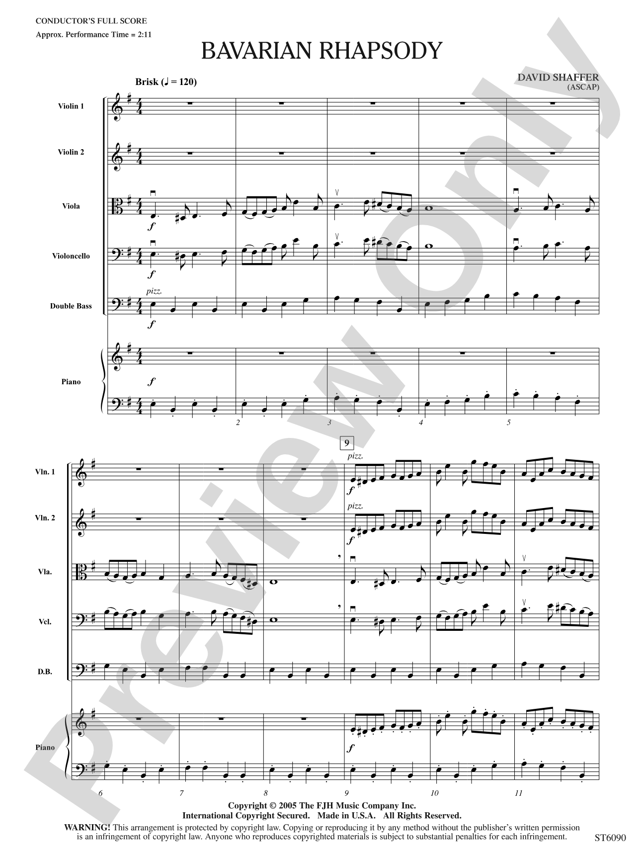Bavarian Rhapsody: String Orchestra Conductor Score & Parts
