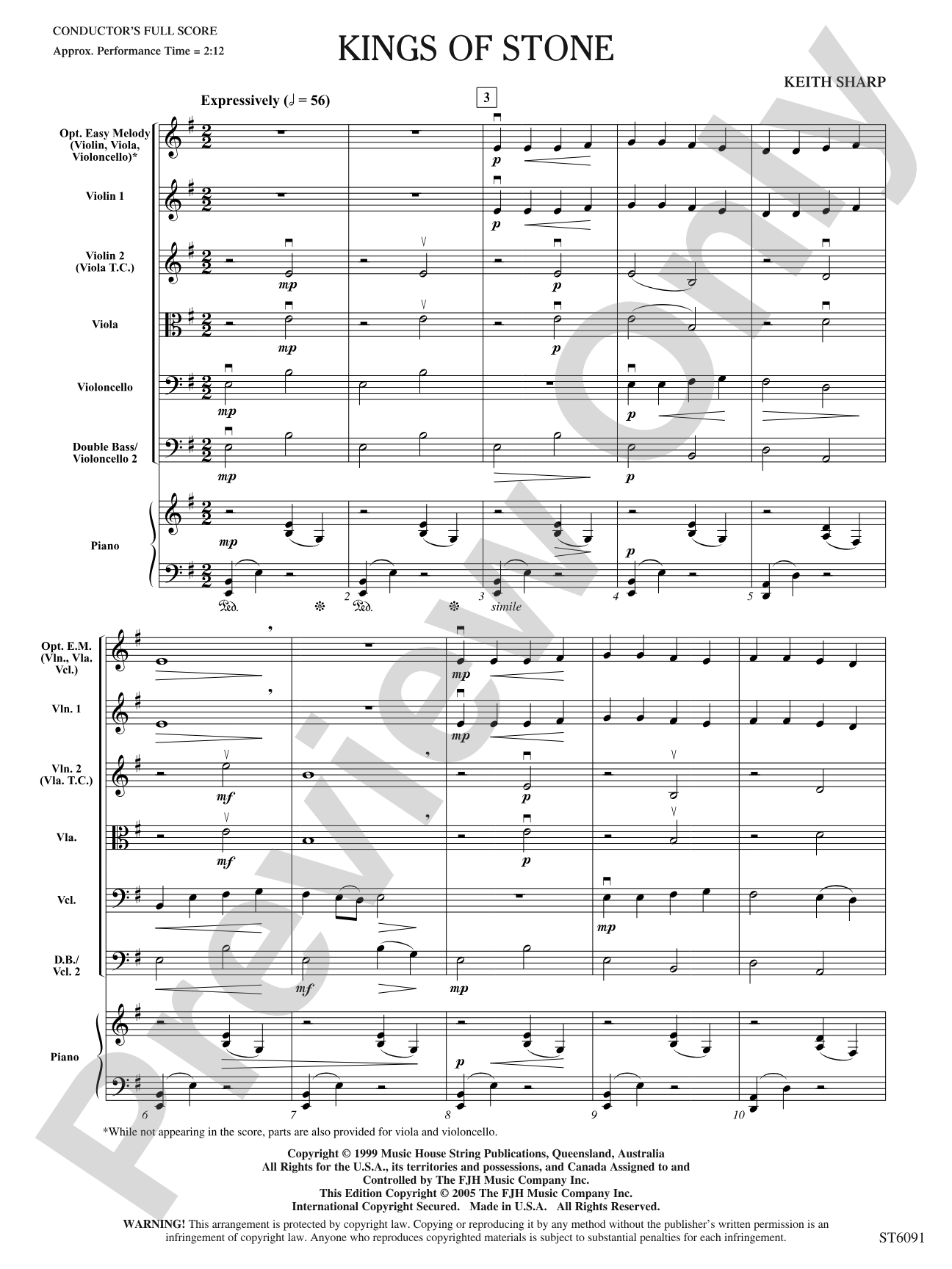 Kings of Stone: String Orchestra Conductor Score & Parts