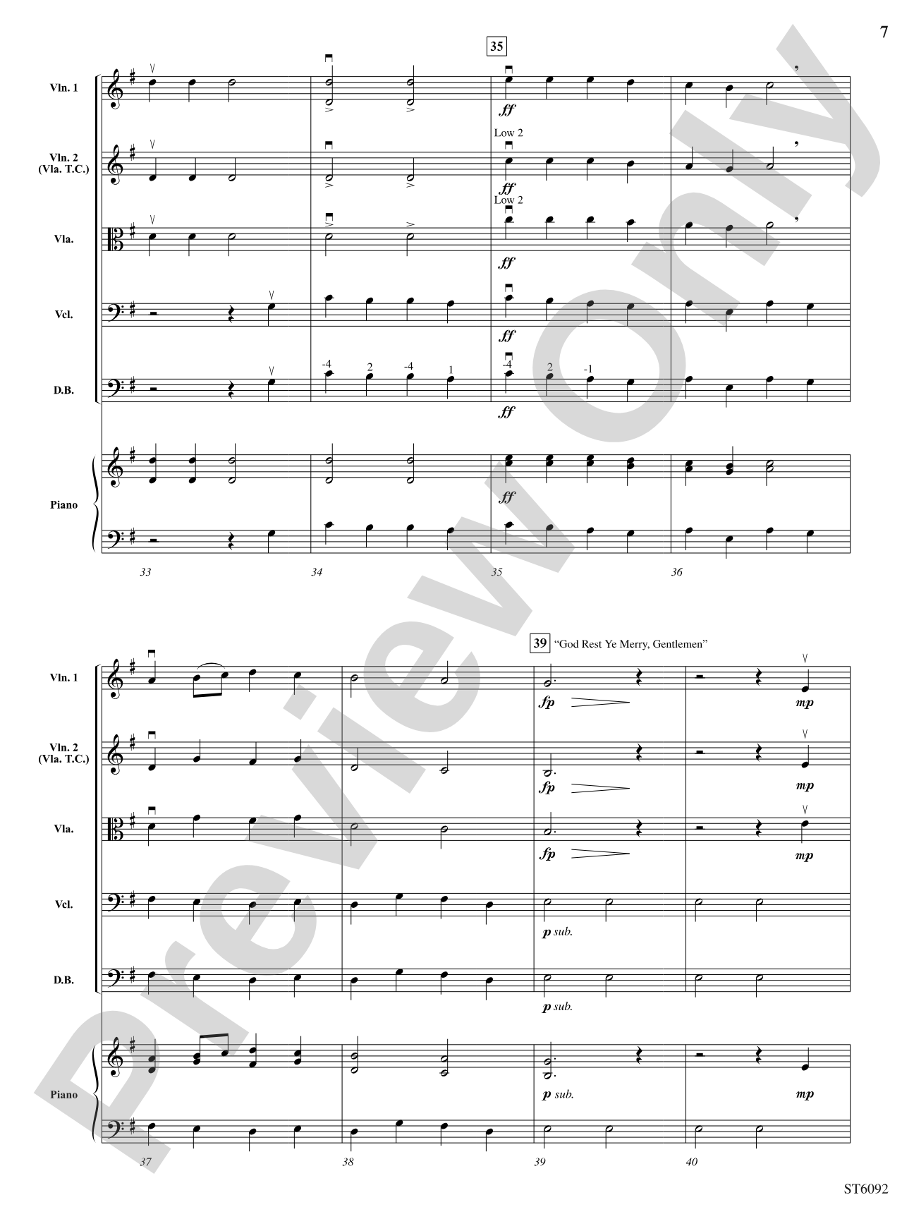 A Christmas Symphony: String Orchestra Conductor Score & Parts