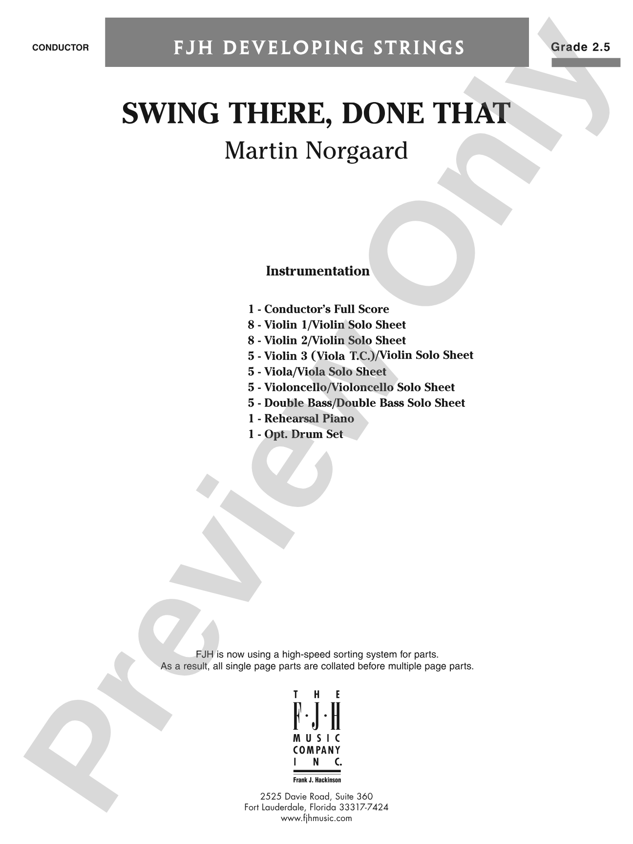 Swing There, Done That: String Orchestra Conductor Score & Parts
