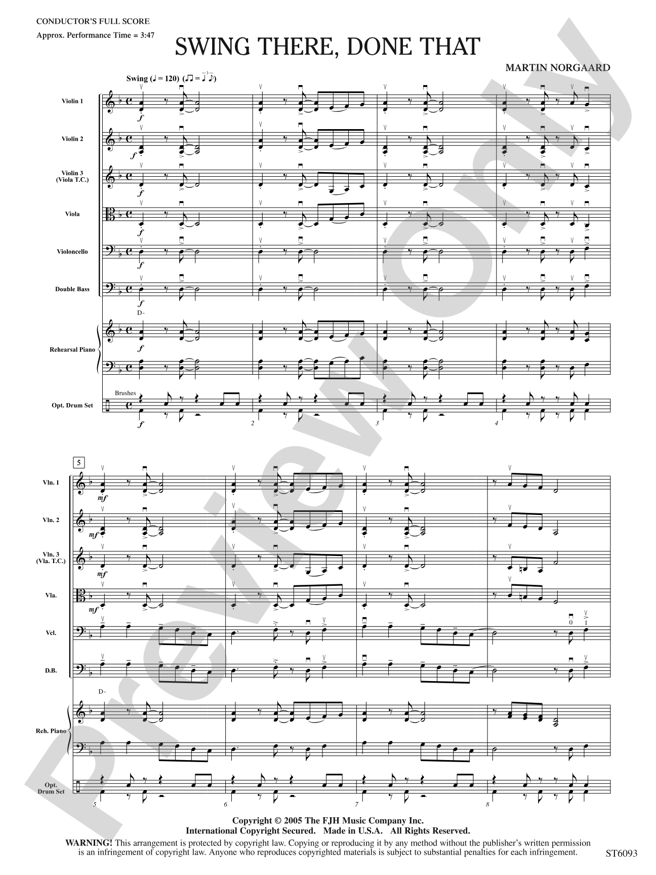 Swing There, Done That: String Orchestra Conductor Score & Parts