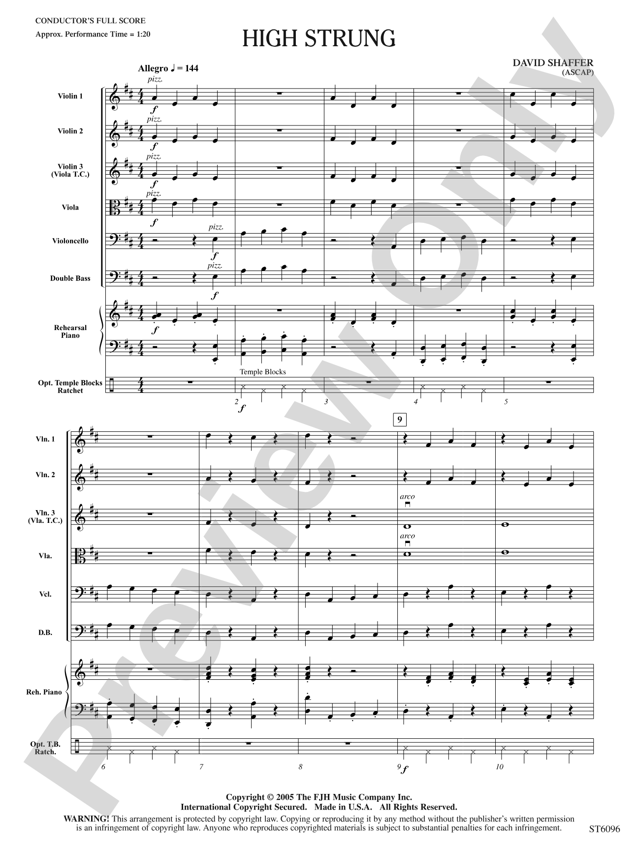 High Strung: String Orchestra Conductor Score & Parts