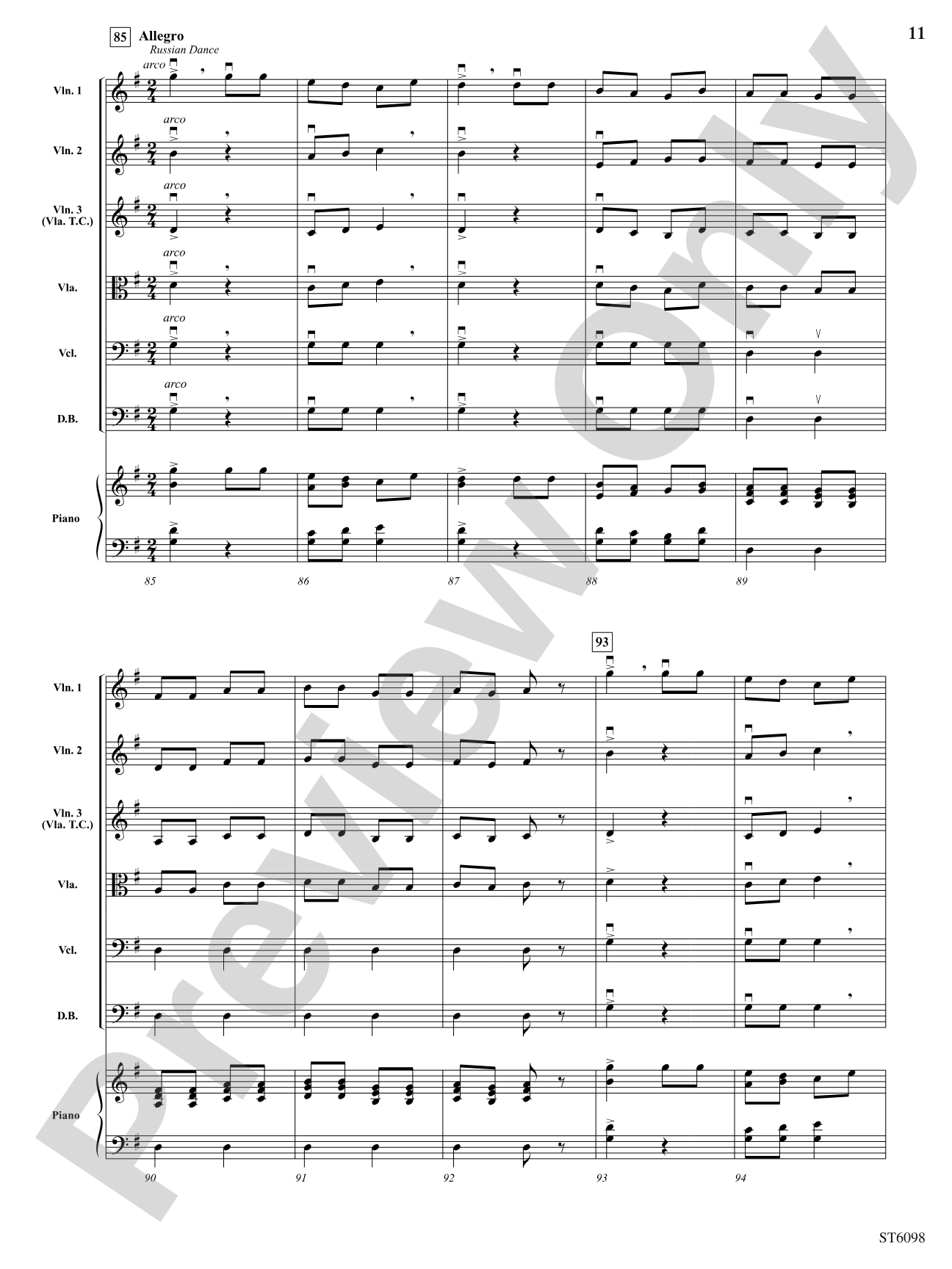 Themes from The Nutcracker: String Orchestra Conductor Score & Parts