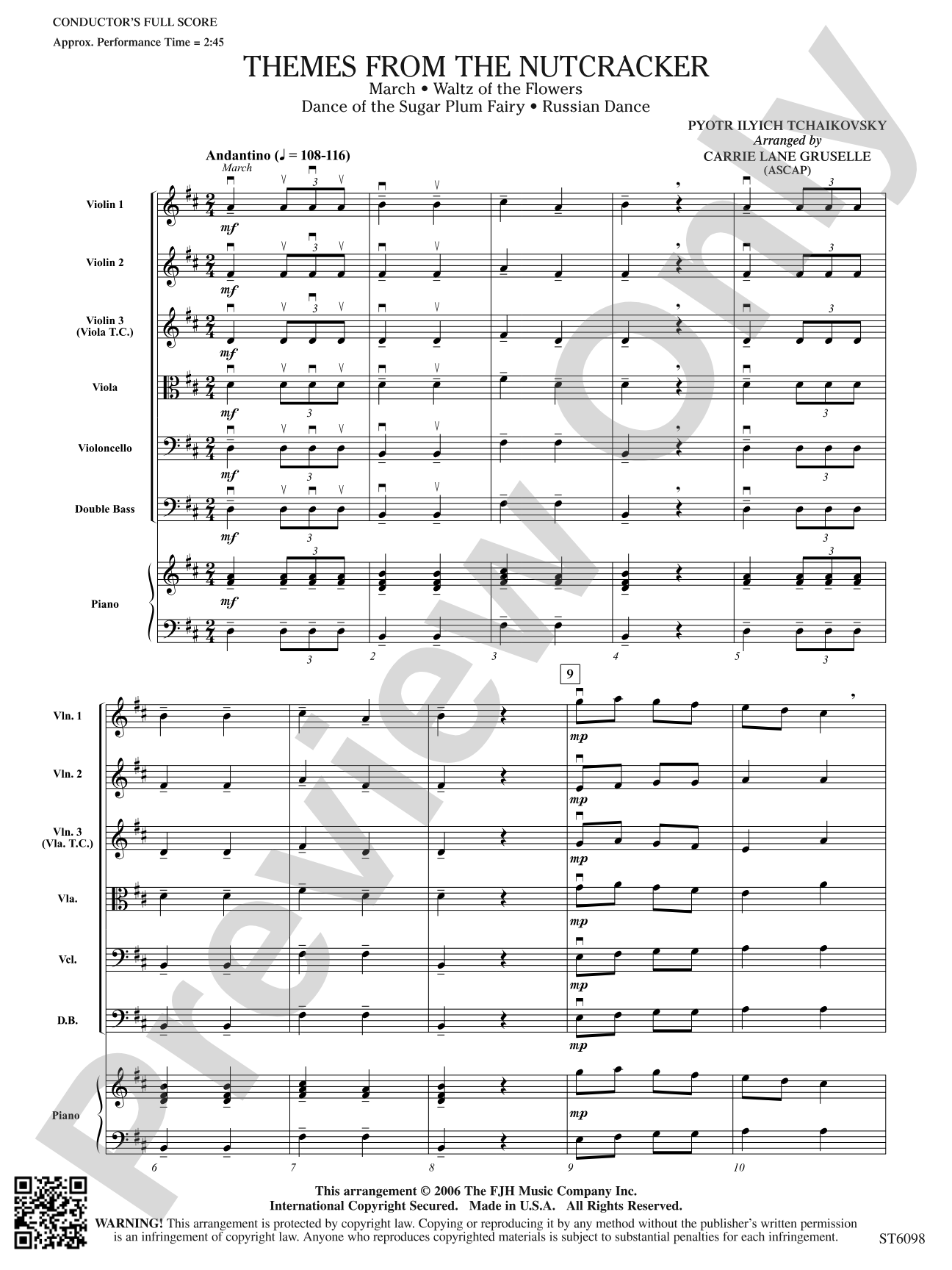 Themes from The Nutcracker: String Orchestra Conductor Score & Parts