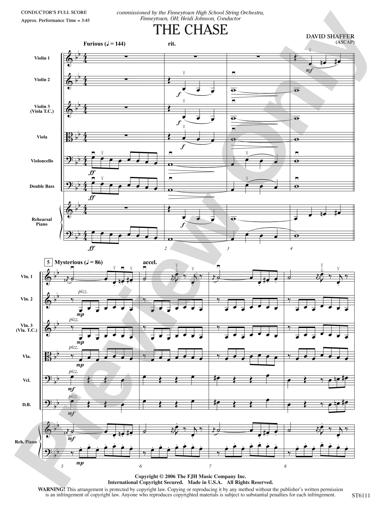 The Chase: String Orchestra Conductor Score & Parts