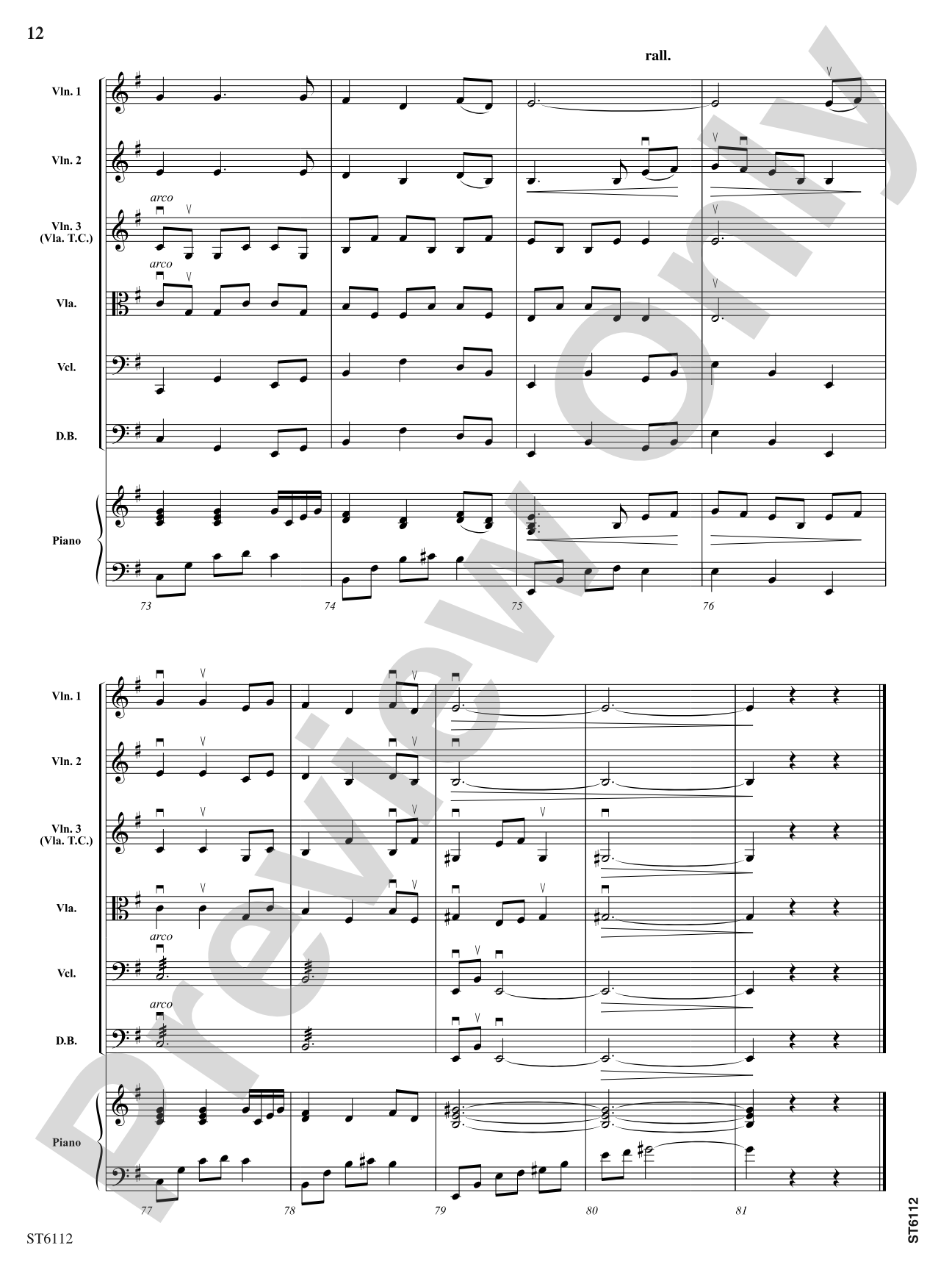 Song of the Sea Mariner: String Orchestra Conductor Score & Parts