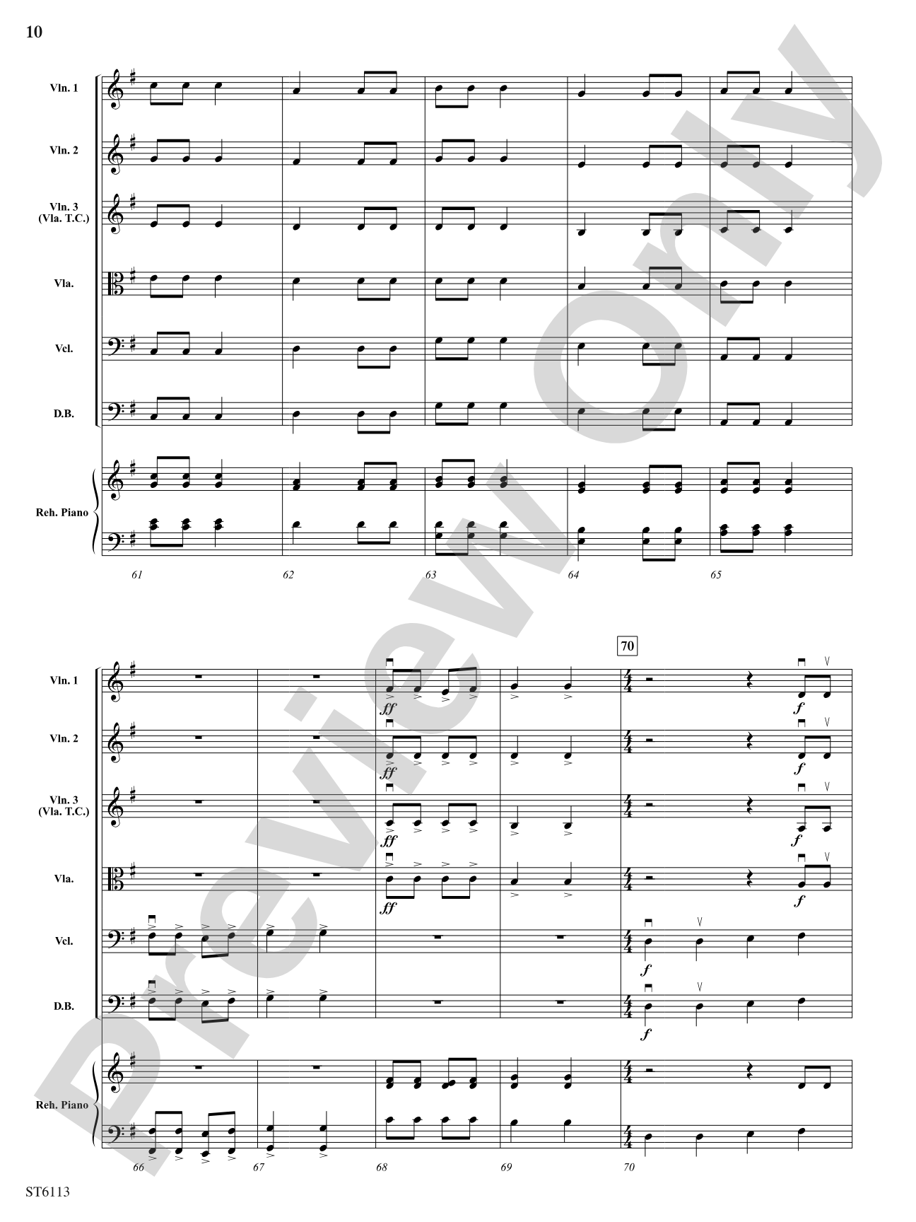 Trois chansons de campagne (Three Songs of the Countryside): String Orchestra Conductor Score & Parts