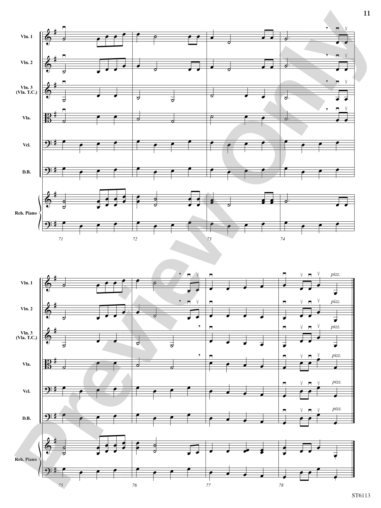 Trois chansons de campagne (Three Songs of the Countryside): String Orchestra Conductor Score & Parts