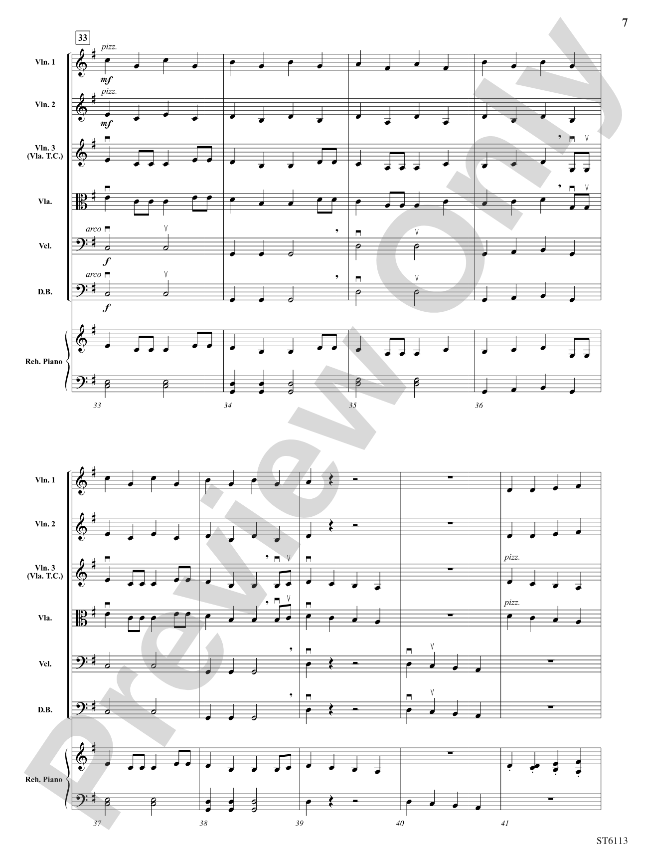 Trois chansons de campagne (Three Songs of the Countryside): String Orchestra Conductor Score & Parts