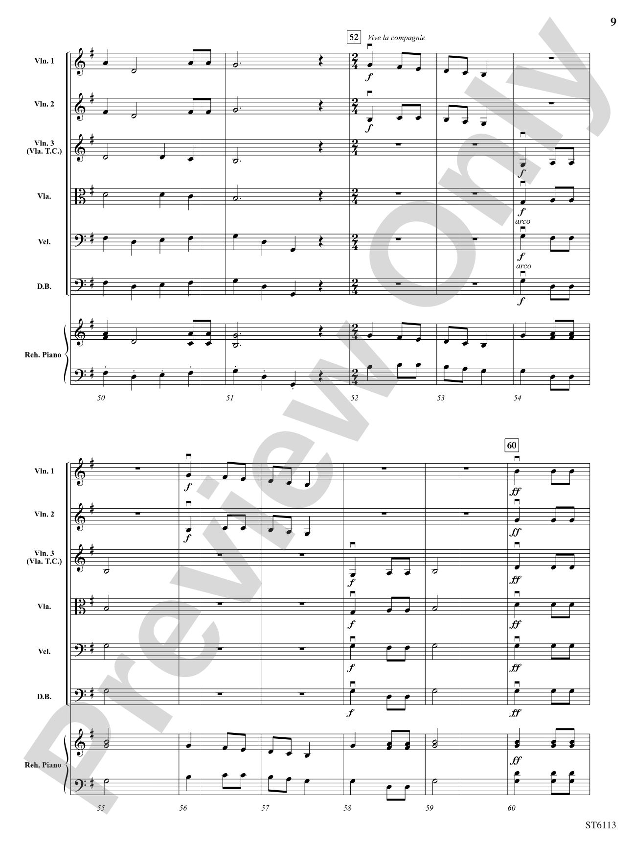 Trois chansons de campagne (Three Songs of the Countryside): String Orchestra Conductor Score & Parts