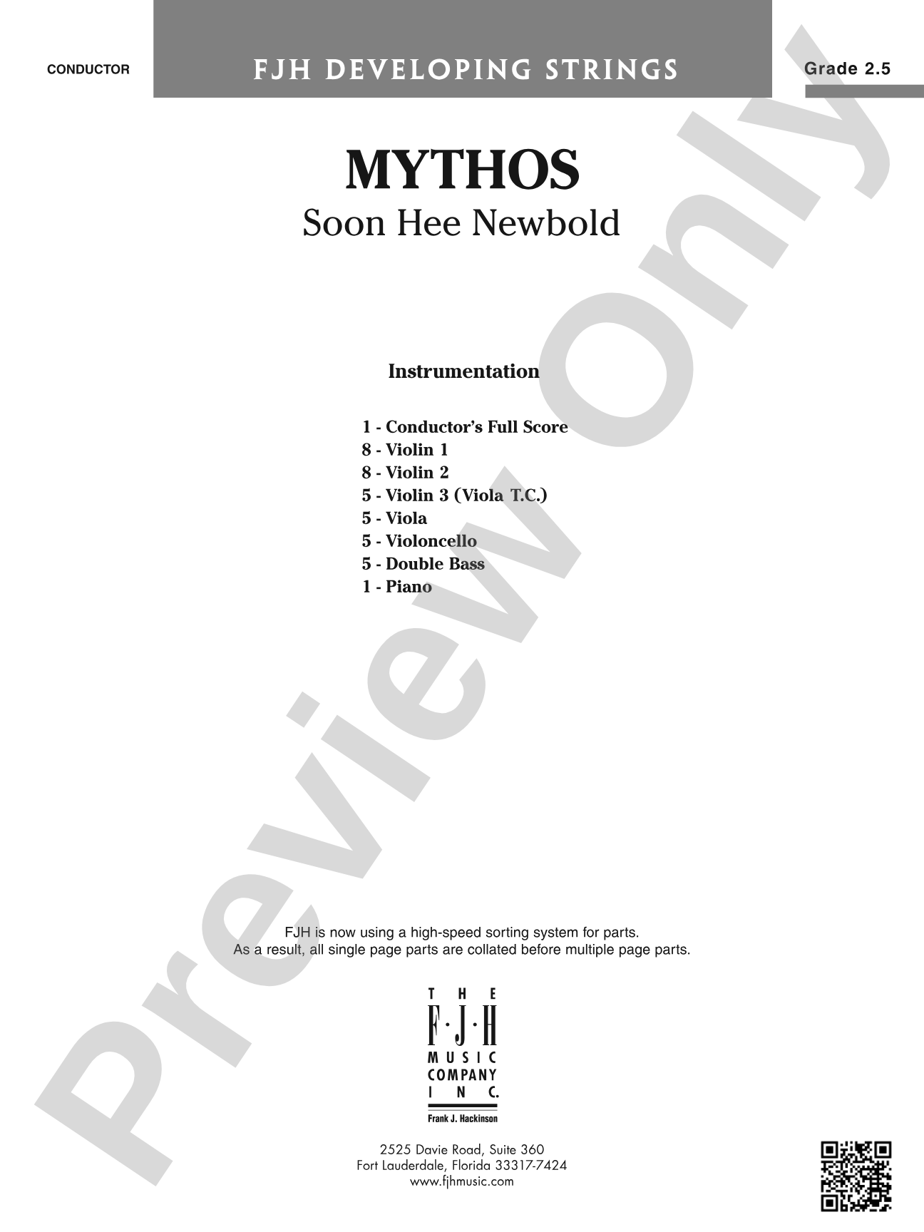 Mythos: String Orchestra Conductor Score & Parts