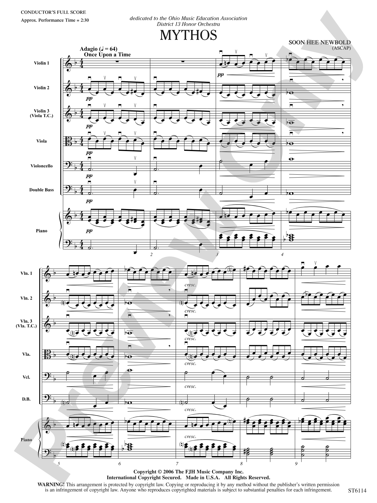 Mythos: String Orchestra Conductor Score & Parts