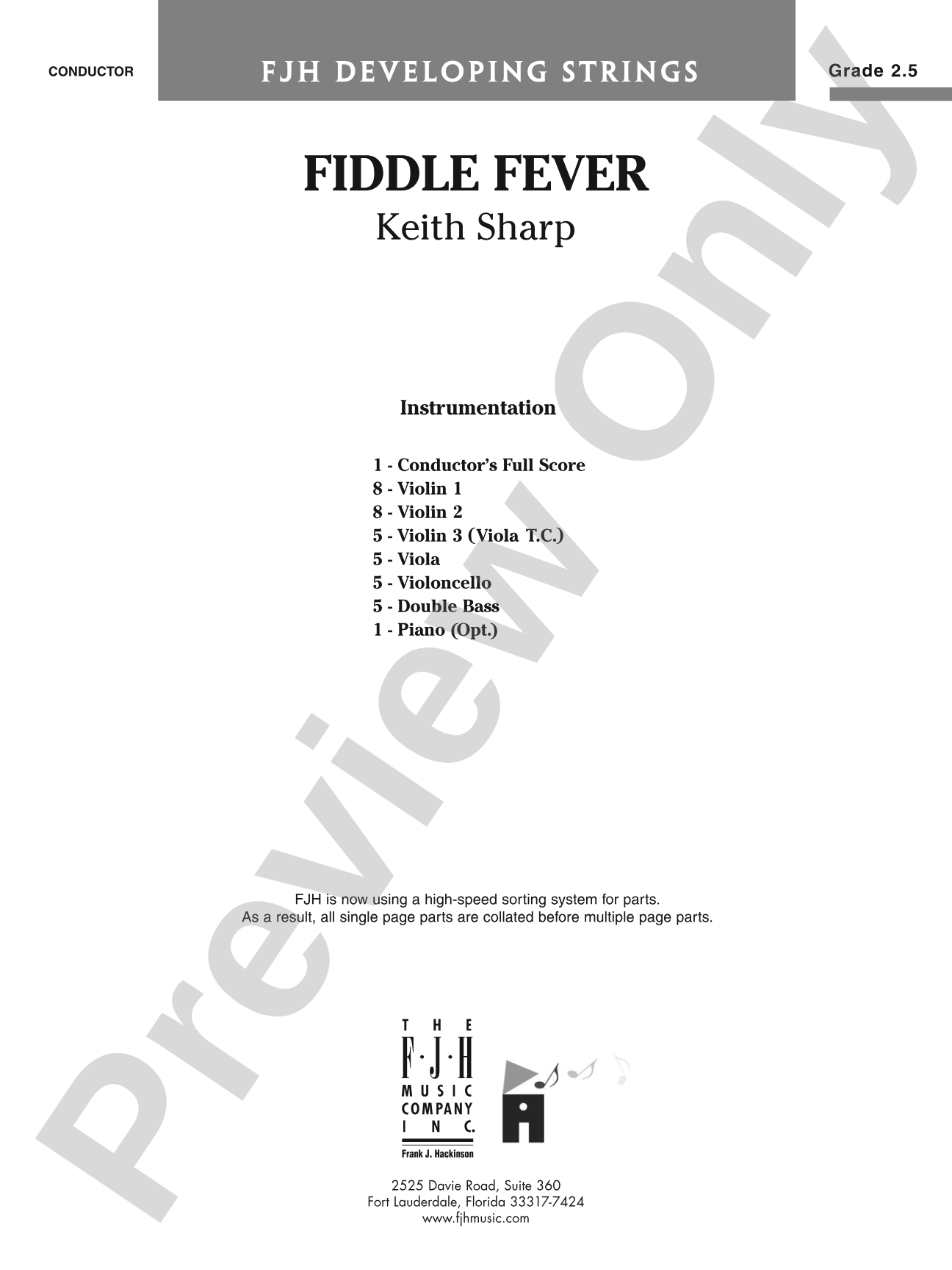 Fiddle Fever: String Orchestra Conductor Score & Parts