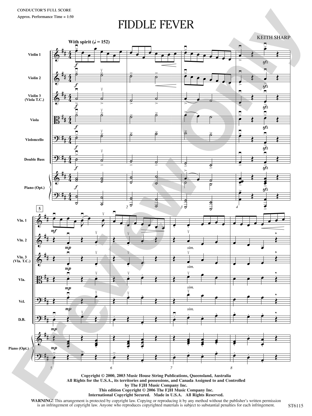 Fiddle Fever: String Orchestra Conductor Score & Parts
