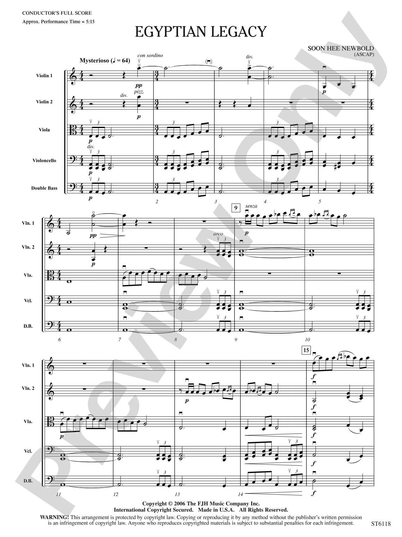 Egyptian Legacy: String Orchestra Conductor Score & Parts