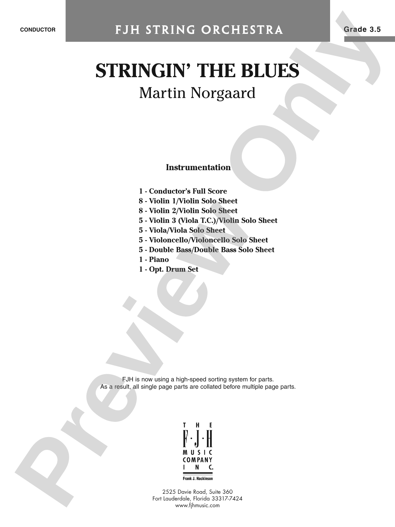 Stringin' the Blues: String Orchestra Conductor Score & Parts