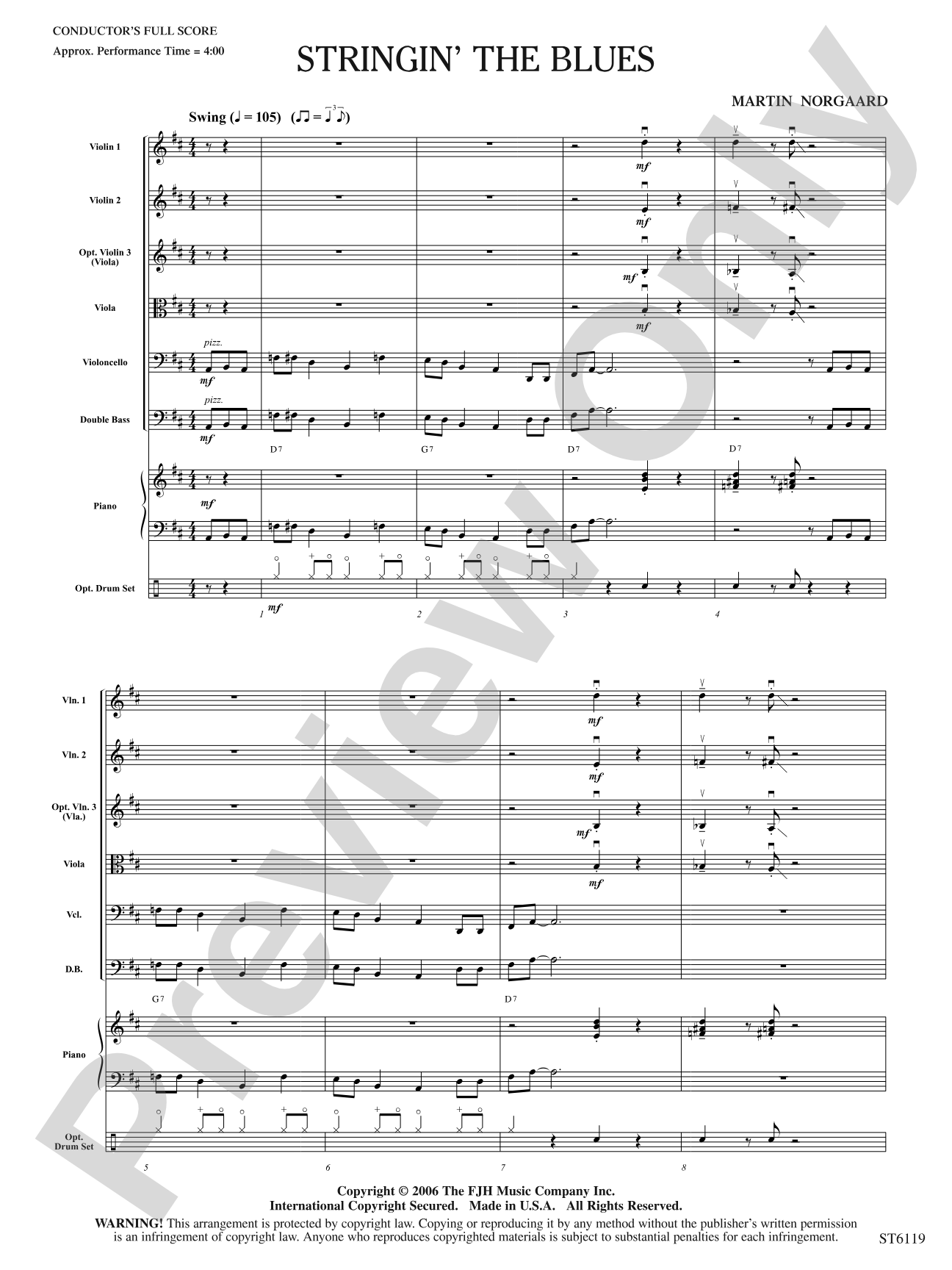 Stringin' the Blues: String Orchestra Conductor Score & Parts