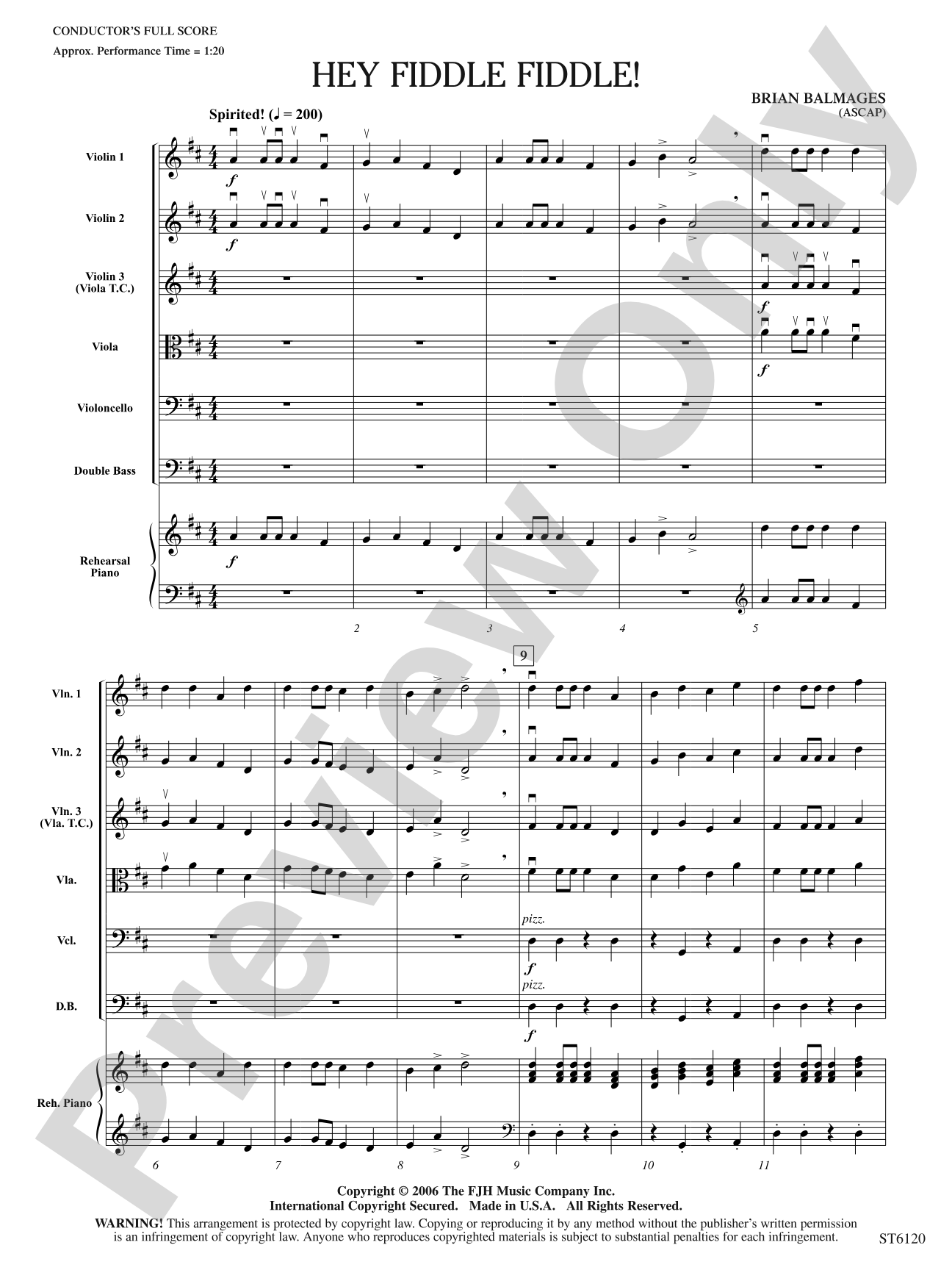 Hey Fiddle Fiddle!: String Orchestra Conductor Score & Parts