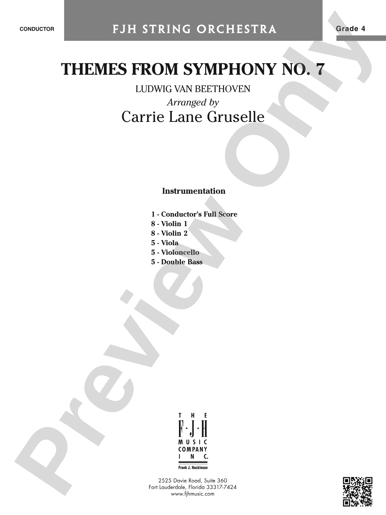 Themes from Symphony No. 7: String Orchestra Conductor Score & Parts