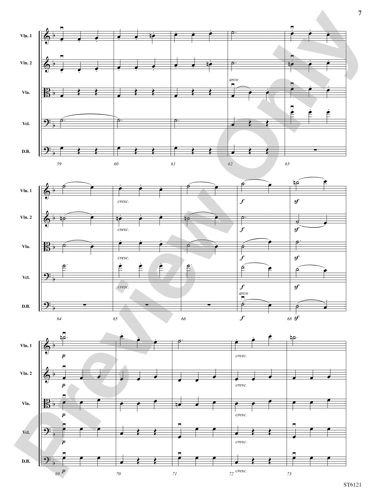 Themes from Symphony No. 7: String Orchestra Conductor Score & Parts