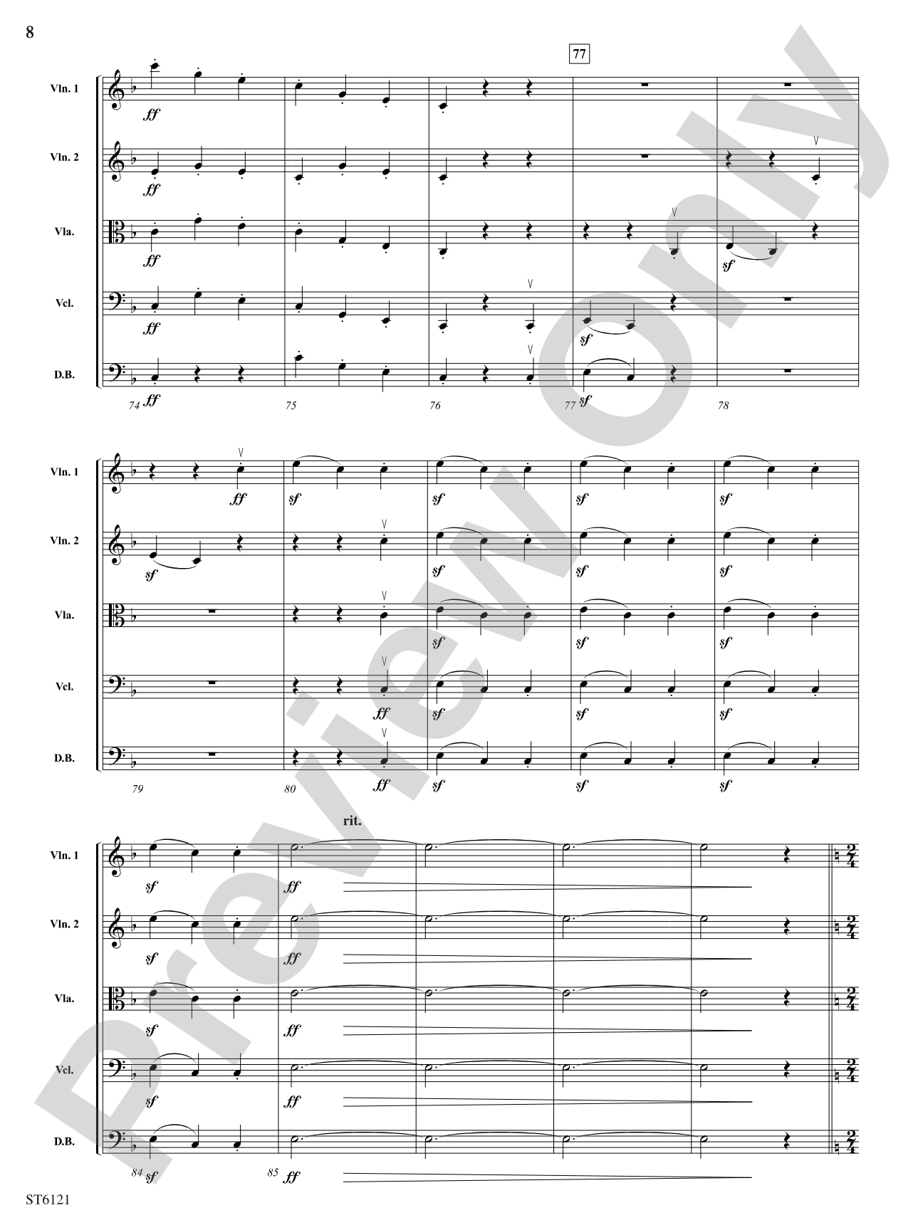 Themes from Symphony No. 7: String Orchestra Conductor Score & Parts