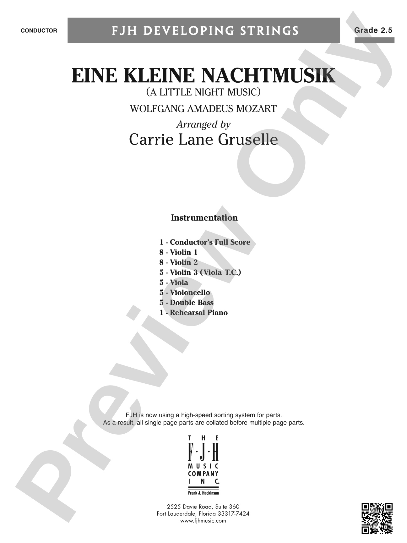 Eine Kleine Nachtmusik (A Little Night Music): String Orchestra Conductor Score & Parts