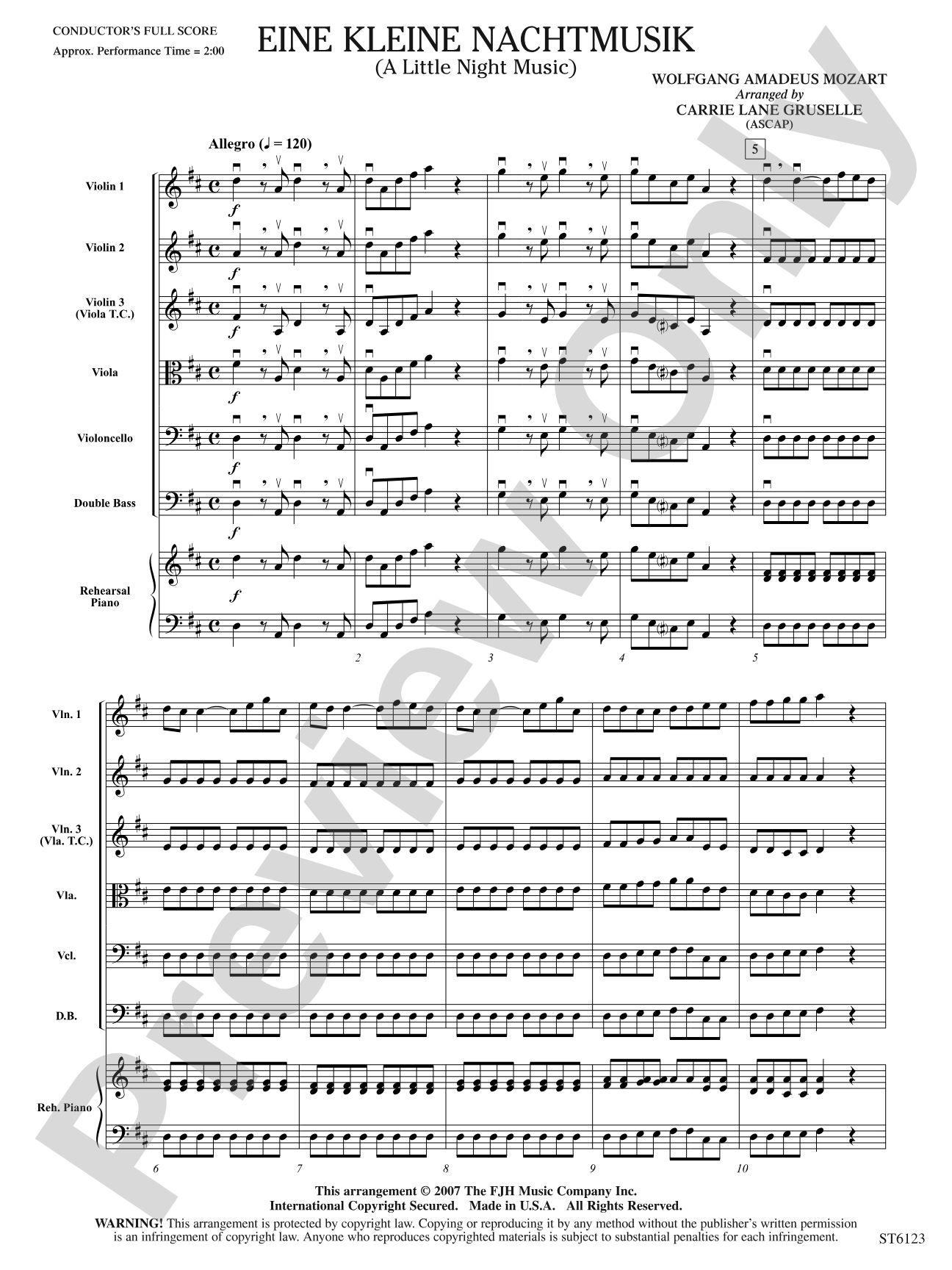 Eine Kleine Nachtmusik (A Little Night Music): String Orchestra Conductor Score & Parts