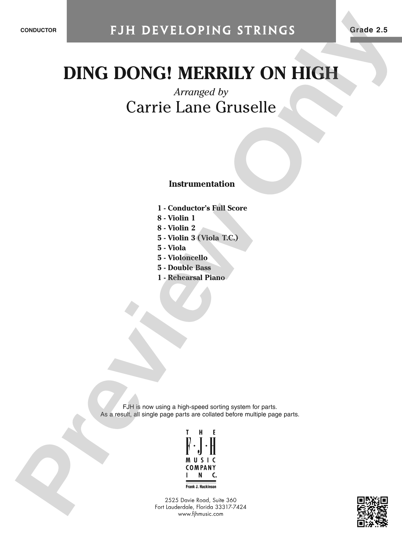 Ding Dong! Merrily on High: String Orchestra Conductor Score & Parts
