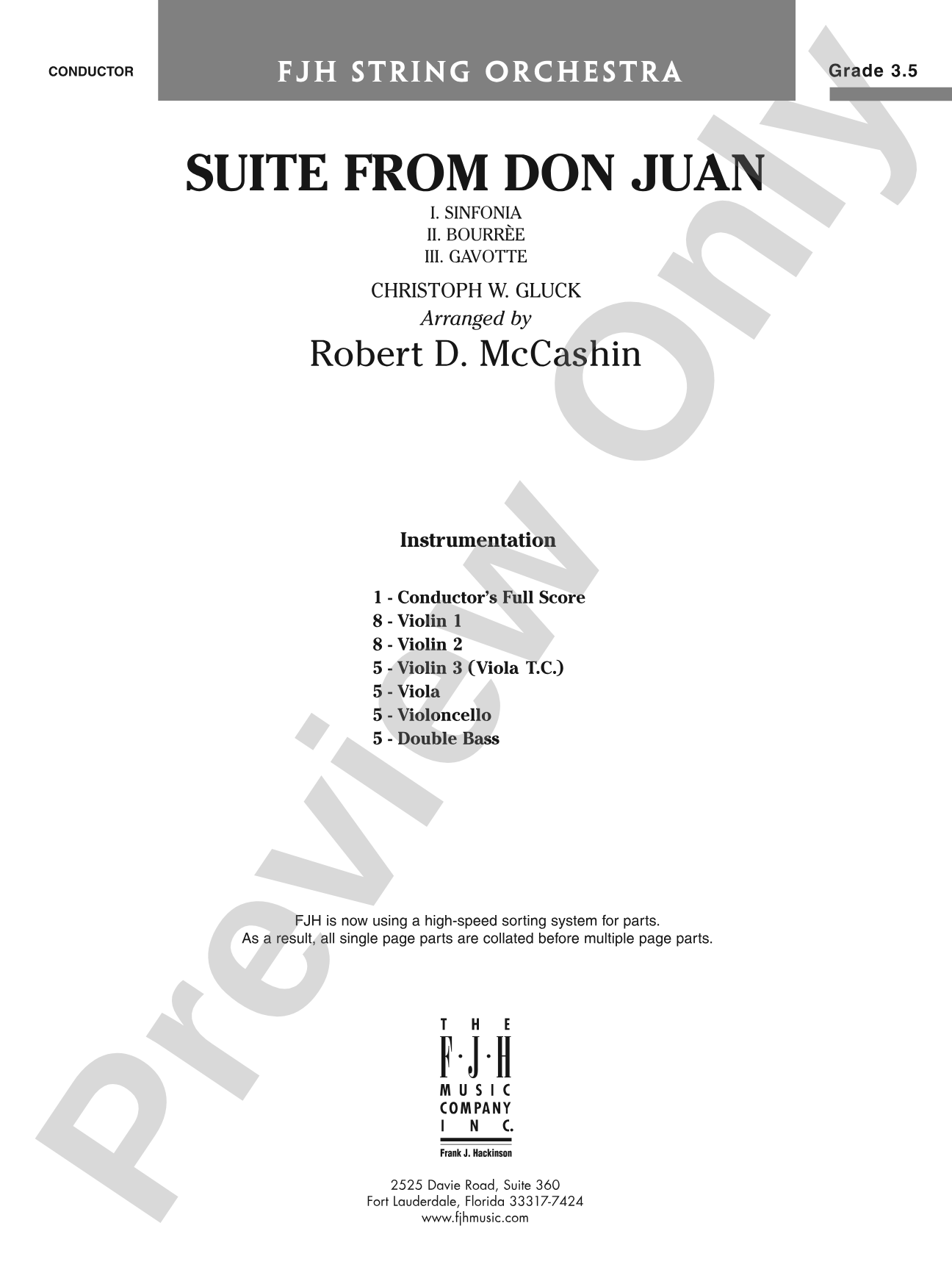 Suite from Don Juan: String Orchestra Conductor Score & Parts