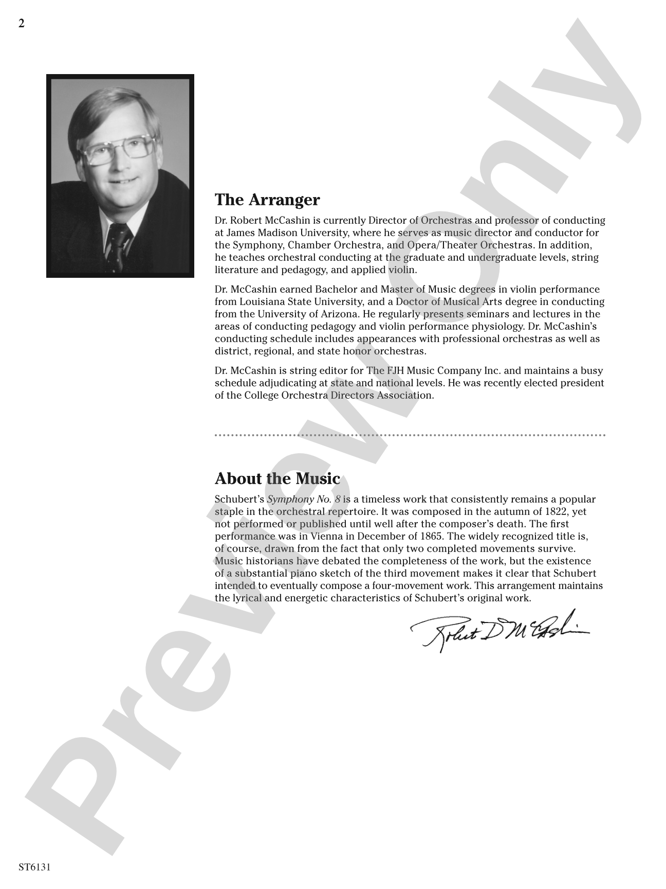 Symphony No. 8 "Unfinished" (First Movement): String Orchestra Conductor Score & Parts