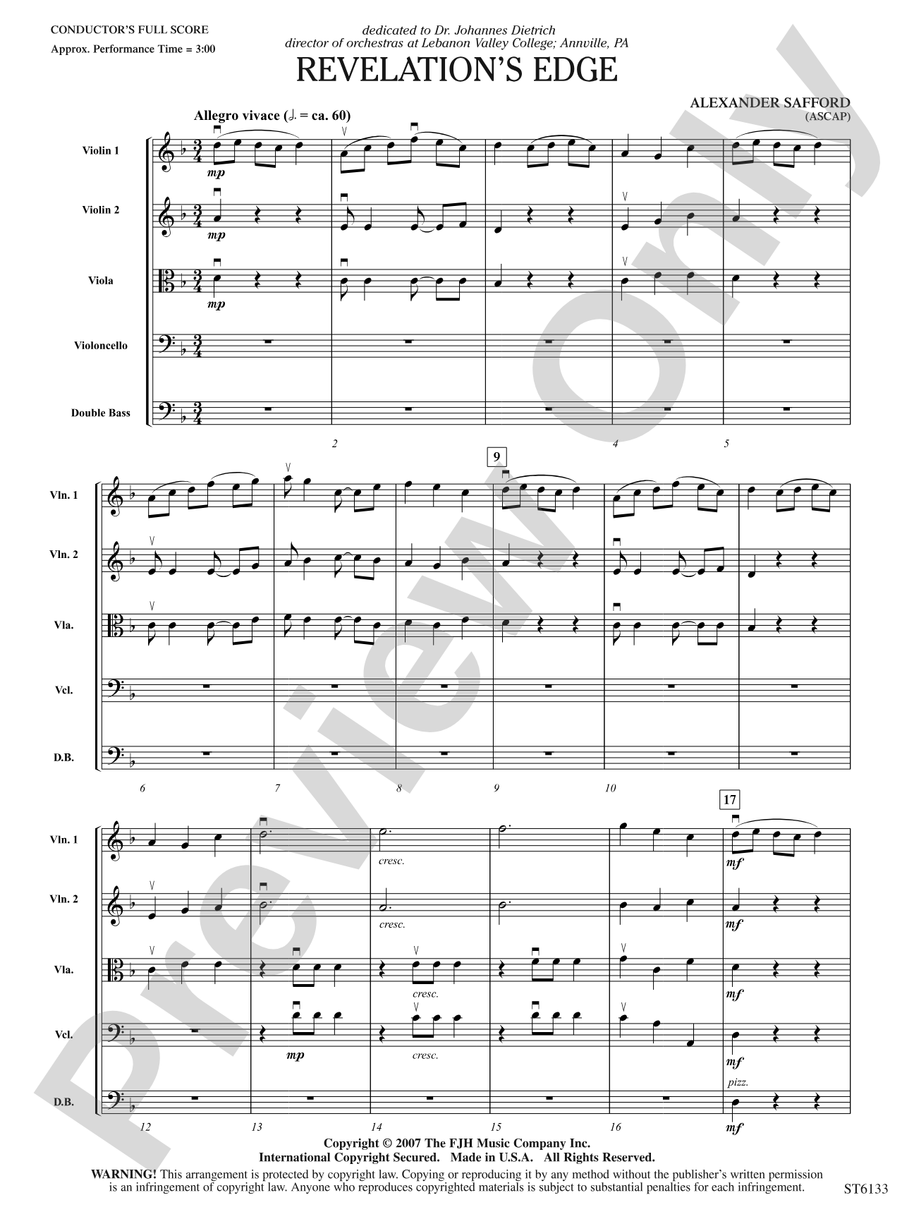 Revelation's Edge: String Orchestra Conductor Score & Parts