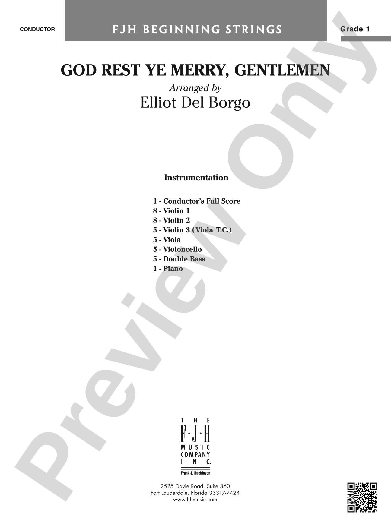 God Rest Ye Merry, Gentlemen: String Orchestra Conductor Score & Parts