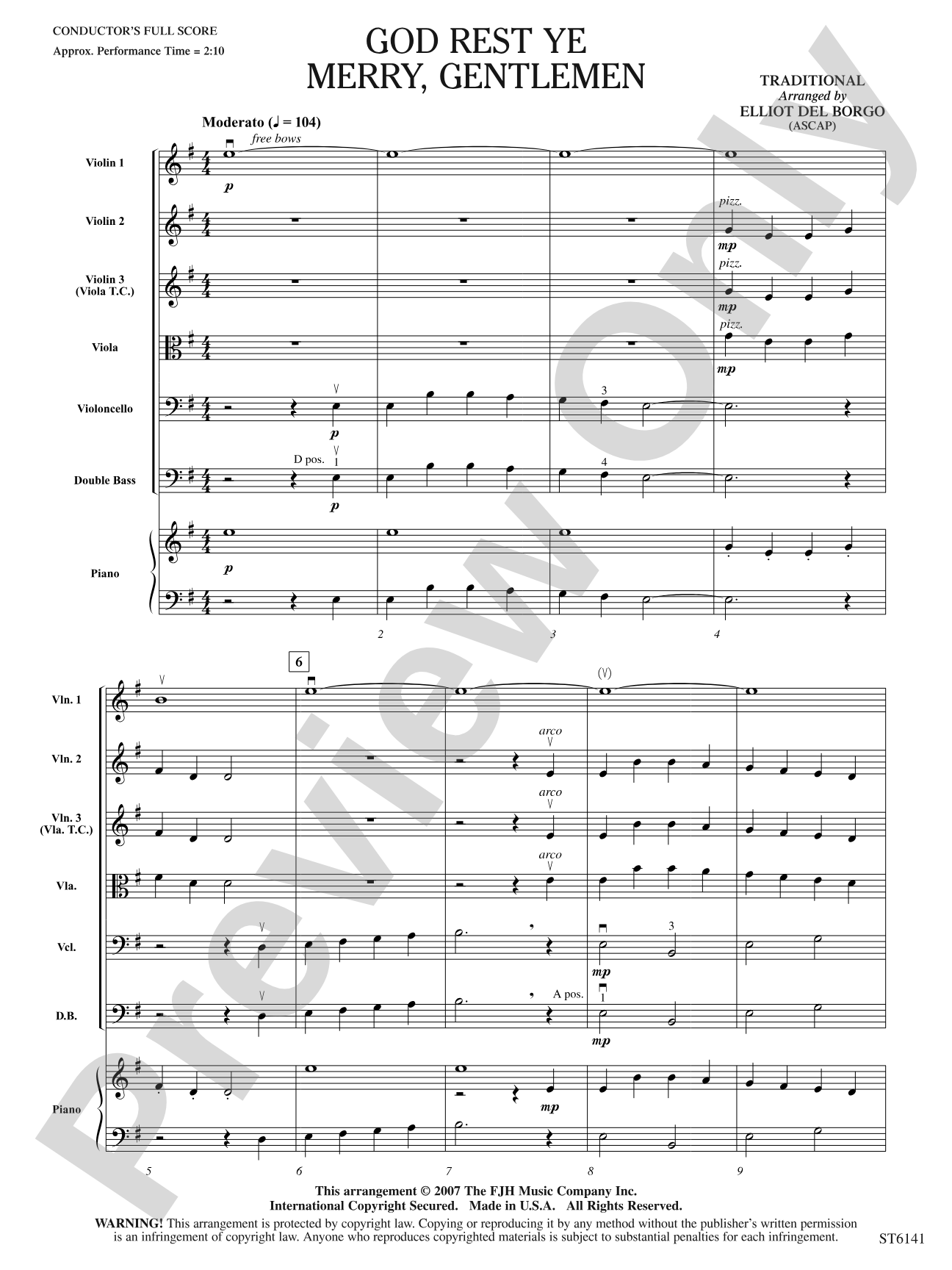God Rest Ye Merry, Gentlemen: String Orchestra Conductor Score & Parts