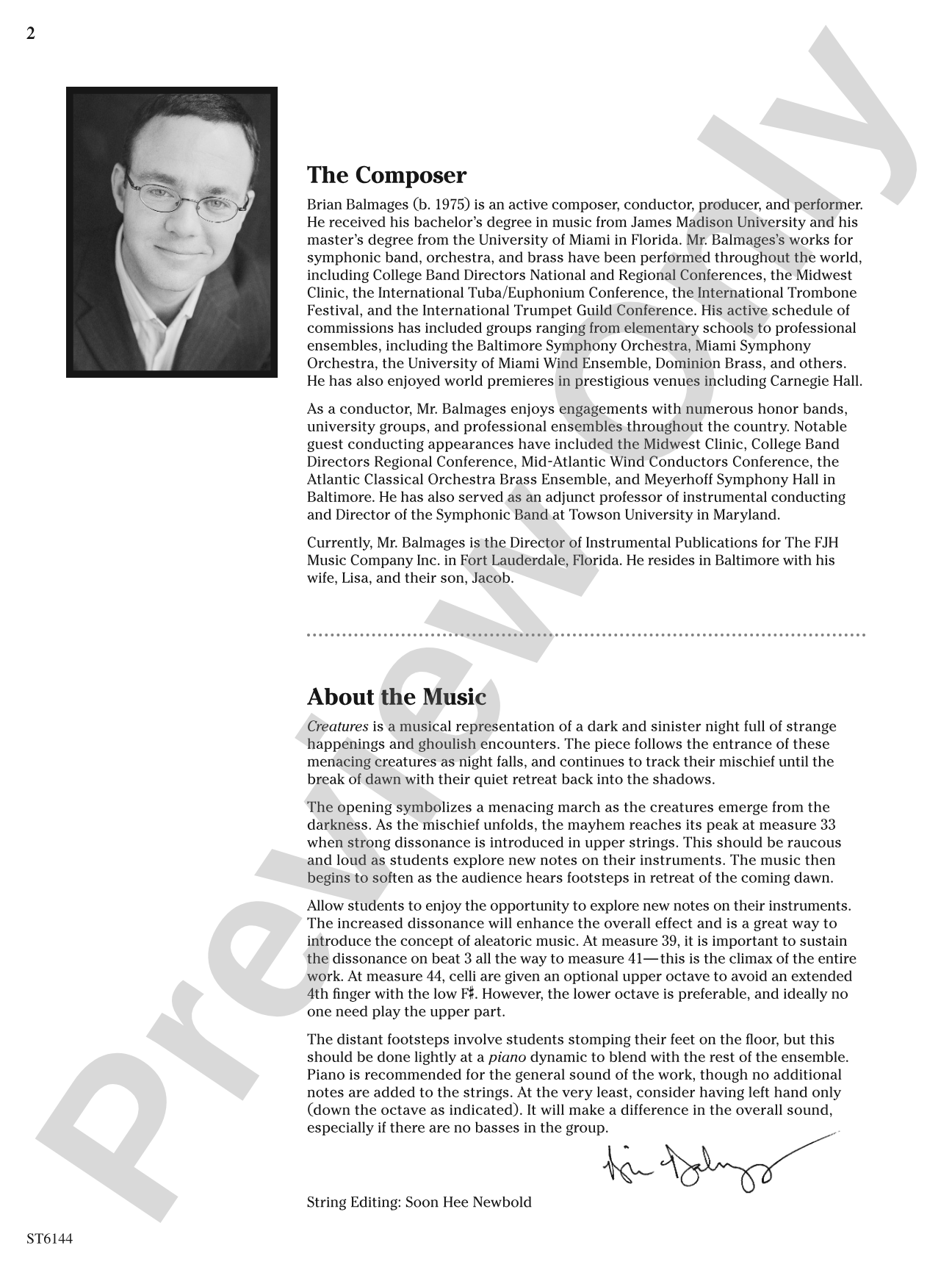 Creatures: String Orchestra Conductor Score & Parts