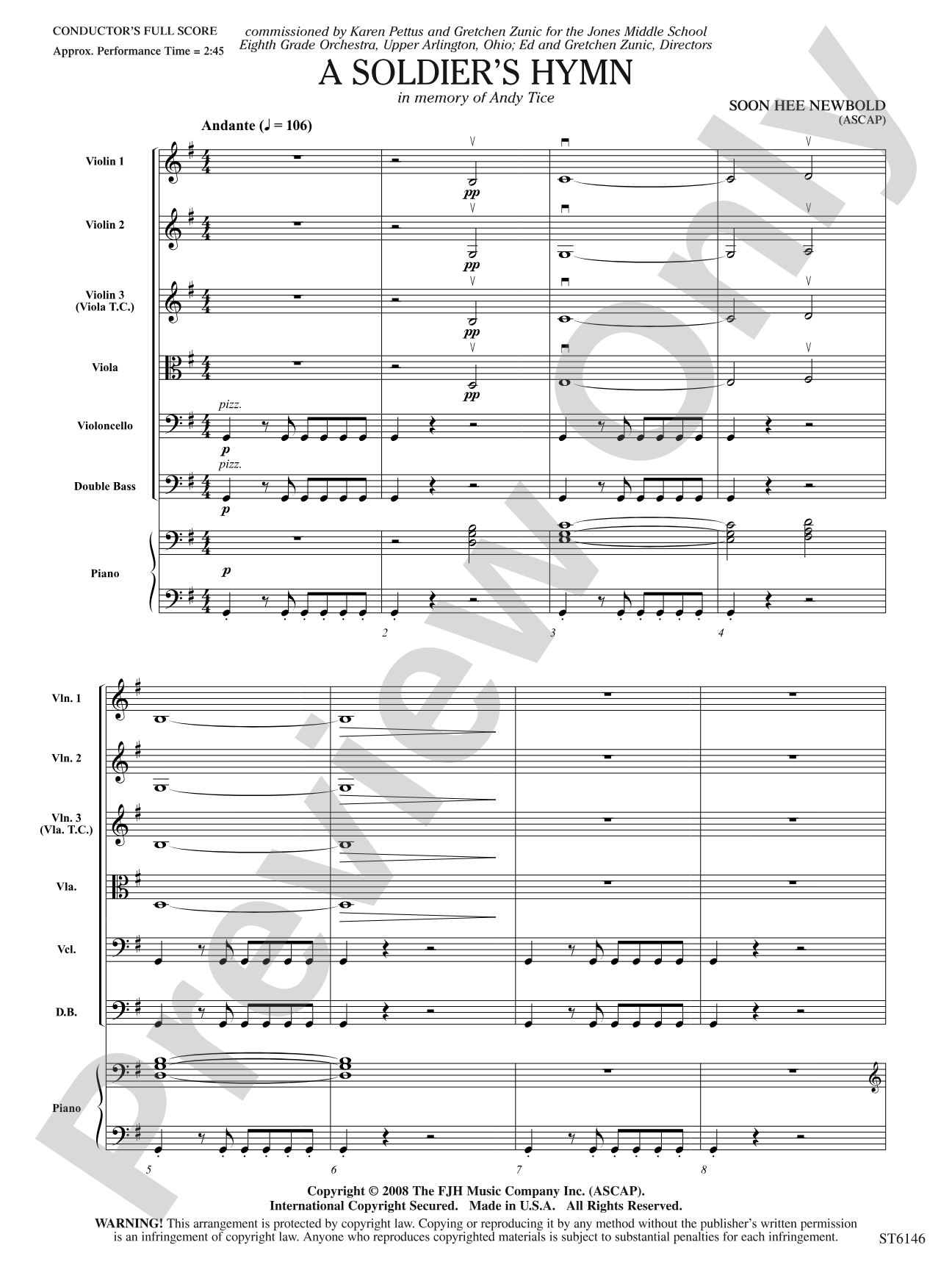 A Soldier's Hymn: String Orchestra Conductor Score & Parts