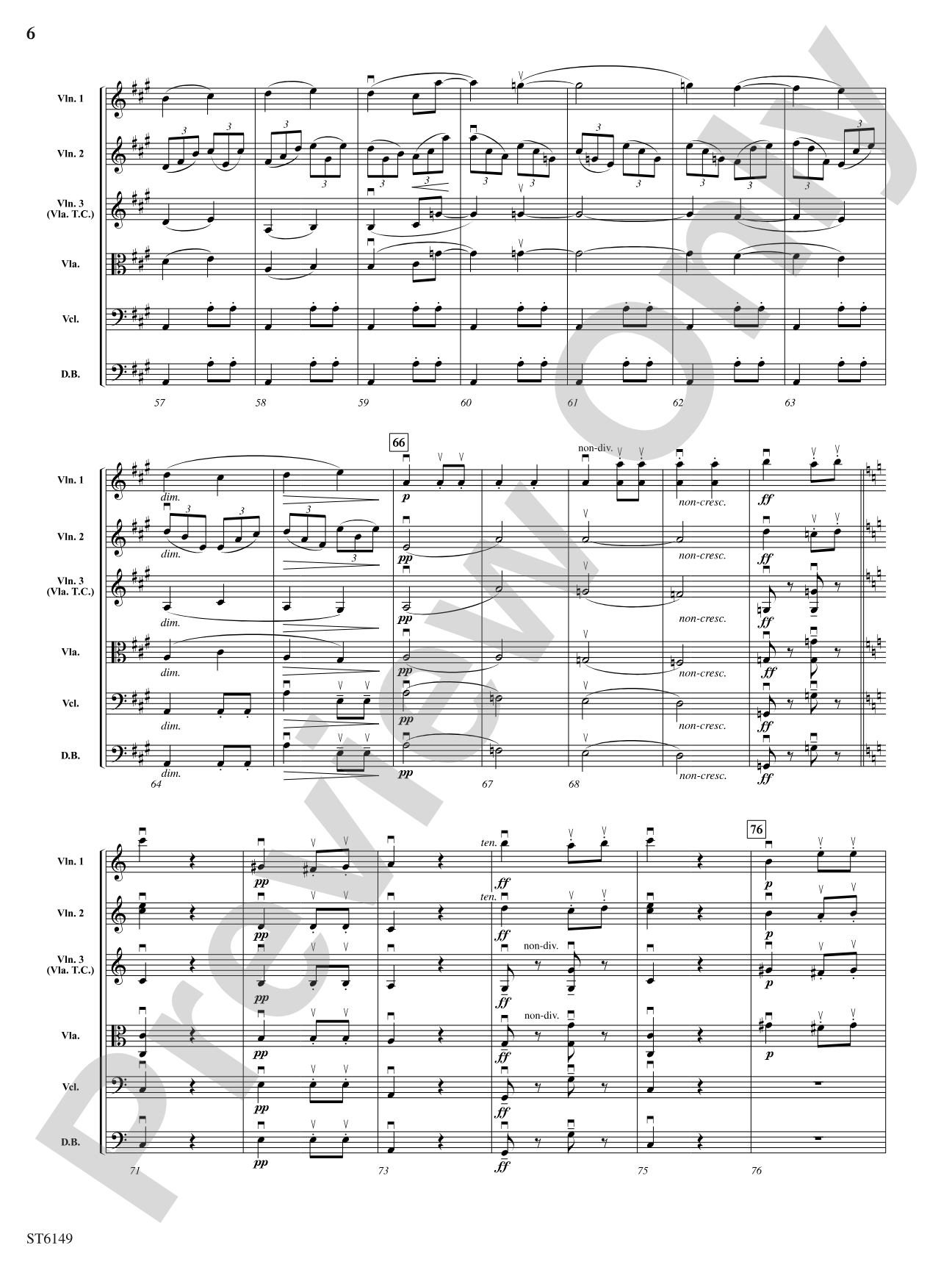 Allegretto (from Beethoven's Symphony No. 7): String Orchestra Conductor Score & Parts
