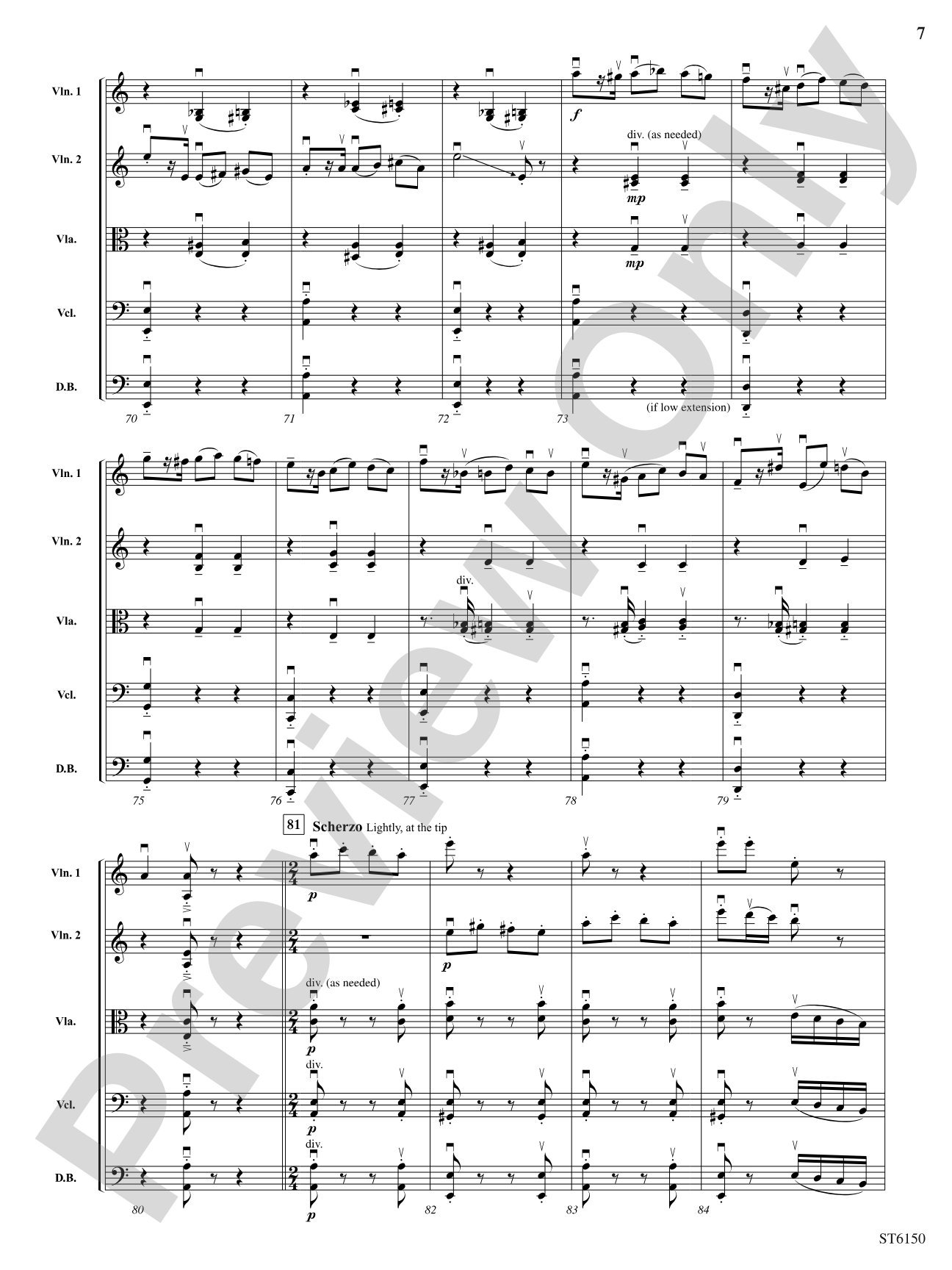 Variations on Paganini: String Orchestra Conductor Score & Parts