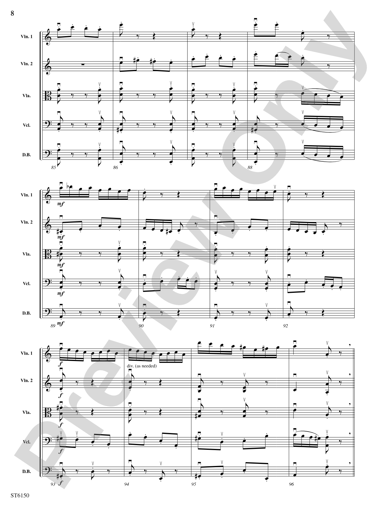 Variations on Paganini: String Orchestra Conductor Score & Parts