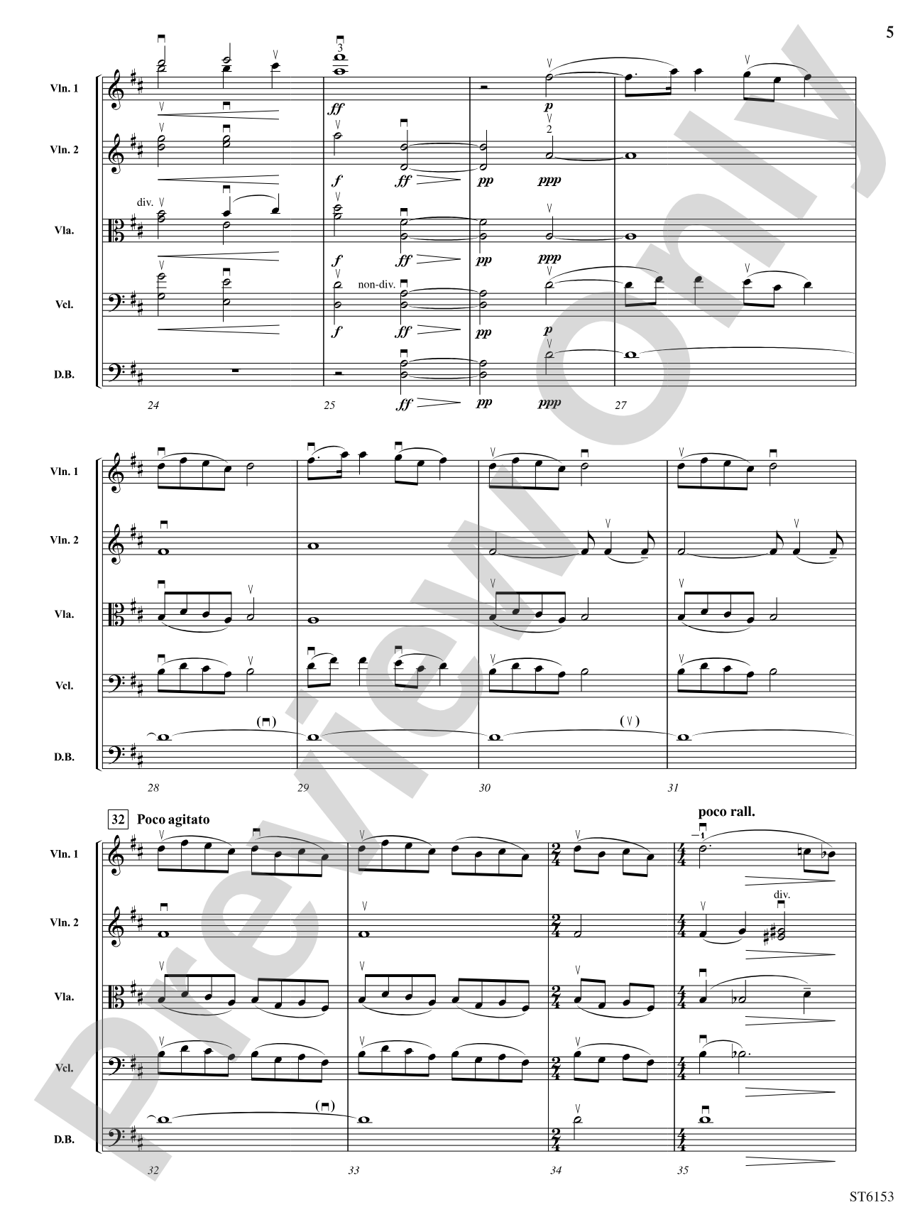Largo (from Symphony No. 9, "From the New World"): String Orchestra Conductor Score & Parts