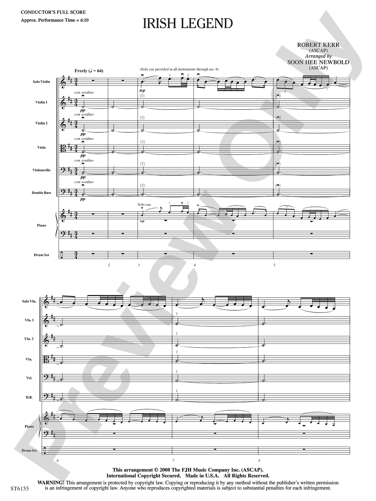 Irish Legend: String Orchestra Conductor Score & Parts
