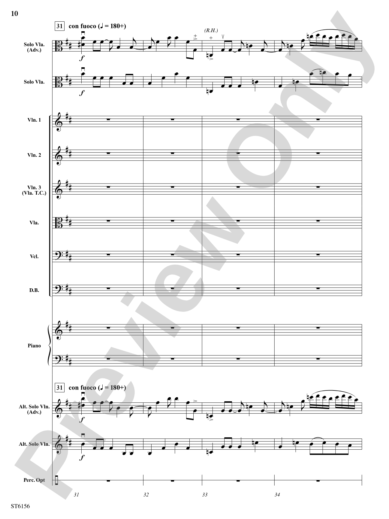 Danza Latina (for Solo Viola or Violin and Orchestra): String Orchestra Conductor Score & Parts