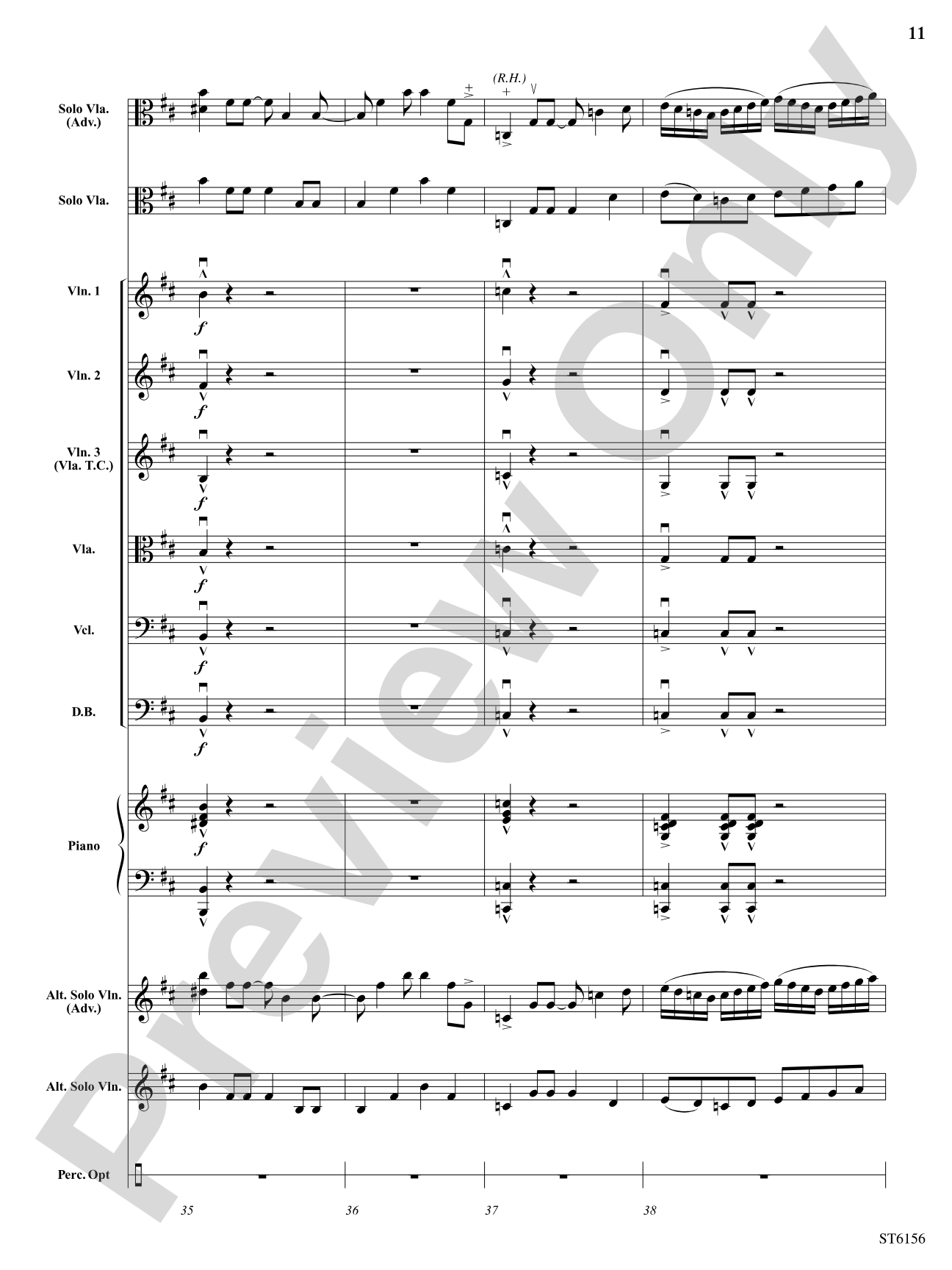 Danza Latina (for Solo Viola or Violin and Orchestra): String Orchestra Conductor Score & Parts