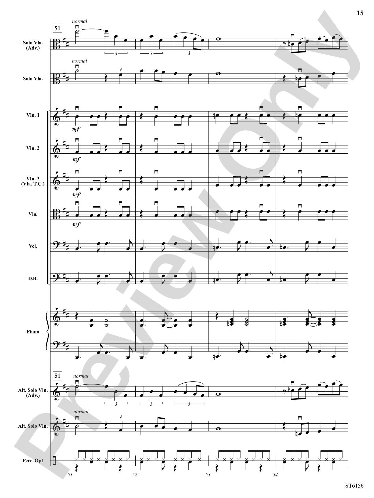 Danza Latina (for Solo Viola or Violin and Orchestra): String Orchestra Conductor Score & Parts
