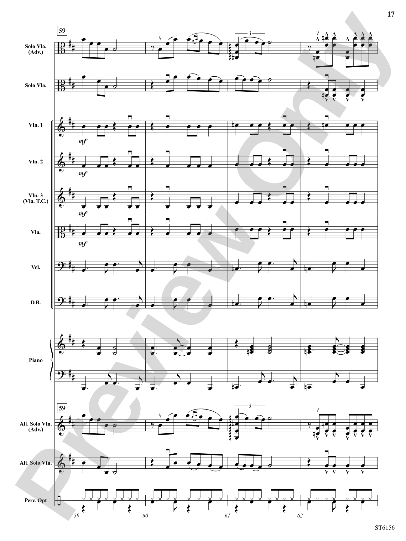 Danza Latina (for Solo Viola or Violin and Orchestra): String Orchestra Conductor Score & Parts