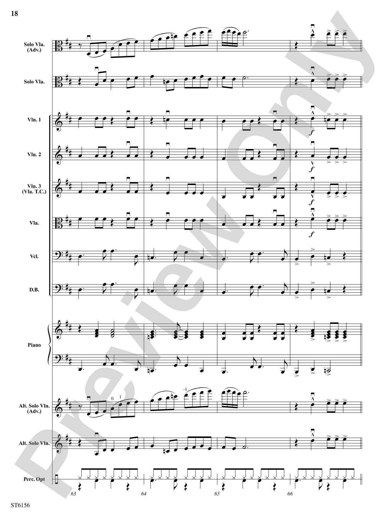 Danza Latina (for Solo Viola or Violin and Orchestra): String Orchestra Conductor Score & Parts