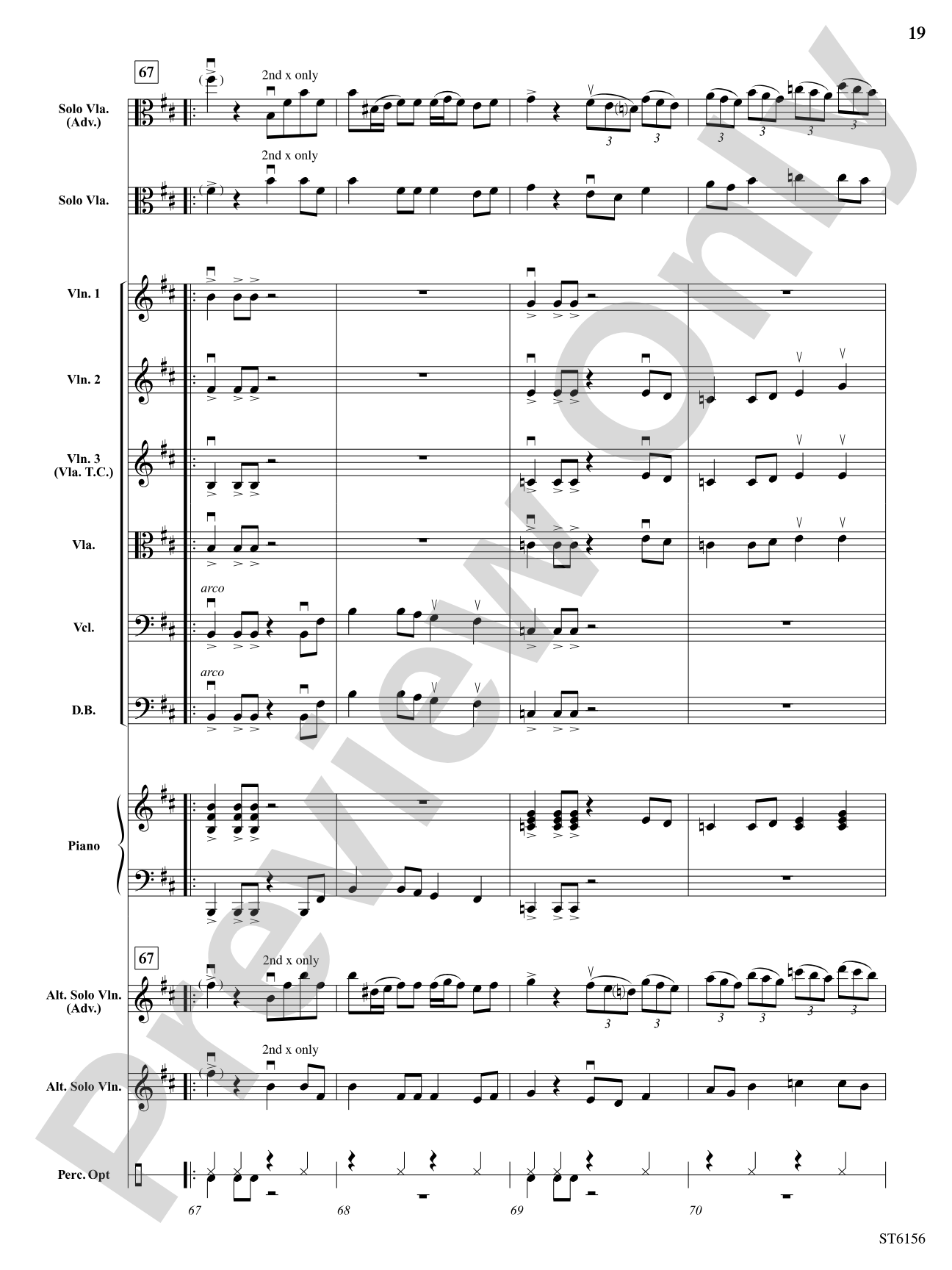 Danza Latina (for Solo Viola or Violin and Orchestra): String Orchestra Conductor Score & Parts