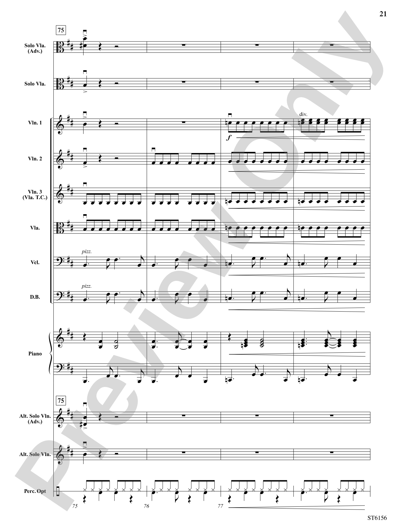 Danza Latina (for Solo Viola or Violin and Orchestra): String Orchestra Conductor Score & Parts